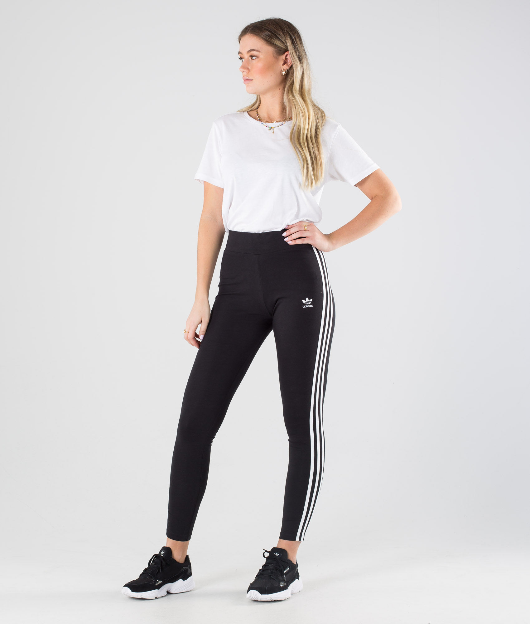 adidas 3 stripes leggings black