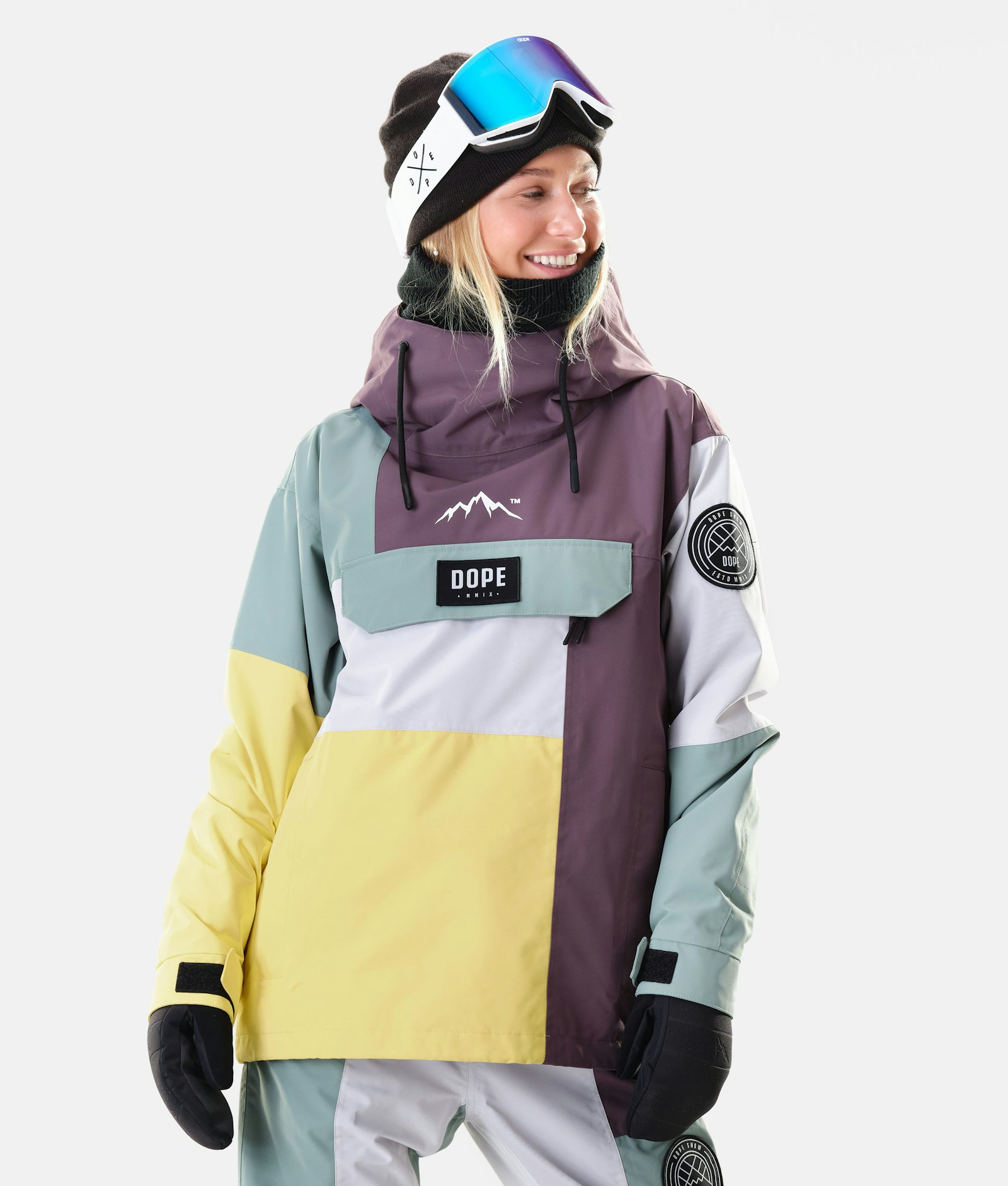 Dope Blizzard W 2020 Snowboardjacke Damen Limited Edition Faded Green Patchwork