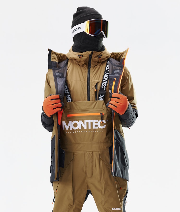 Montec Fenix 3L Snowboardjakke Herre Gold/Black Renewed, Bilde 5 av 9