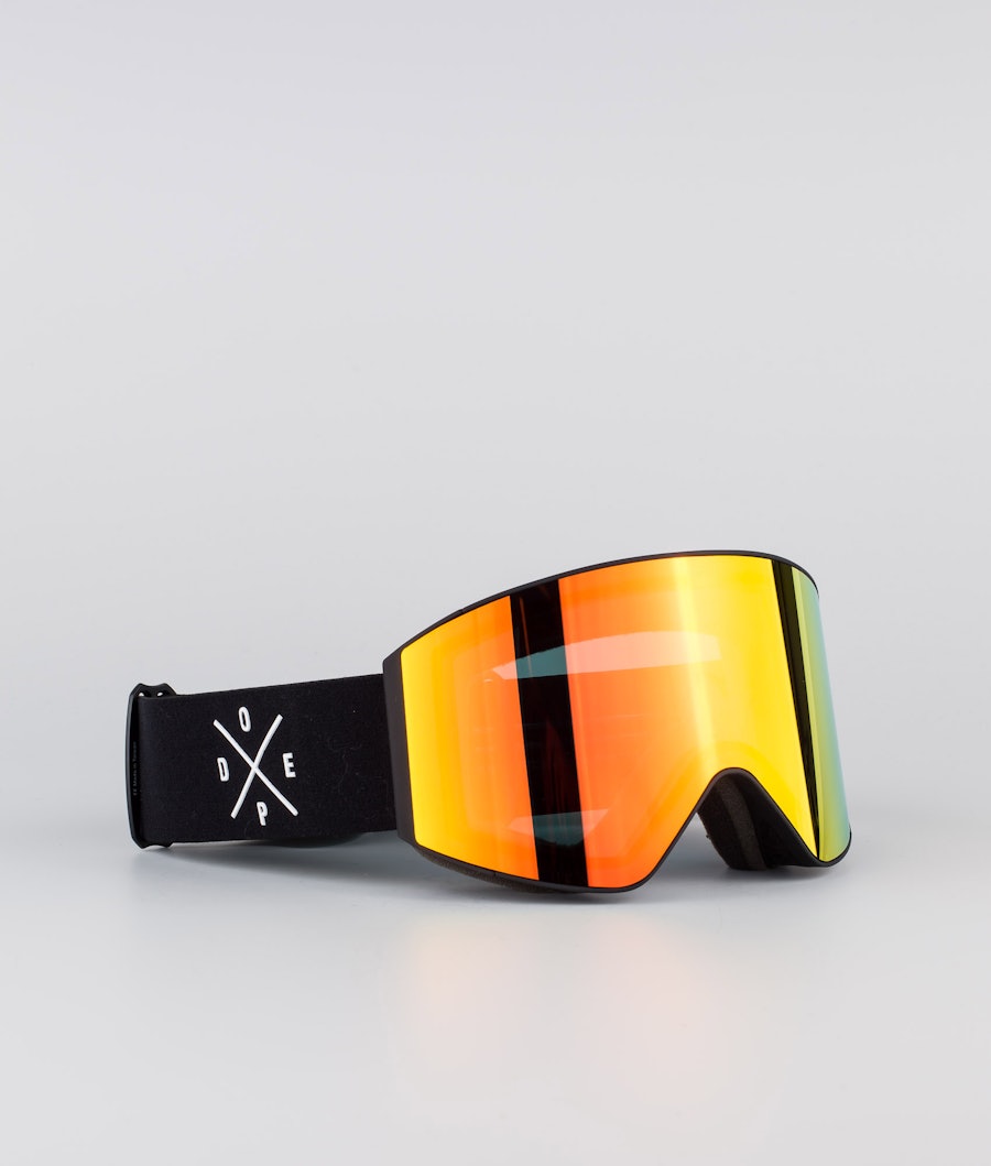 Dope Sight Large Masque de ski Black W/Black Red Mirror