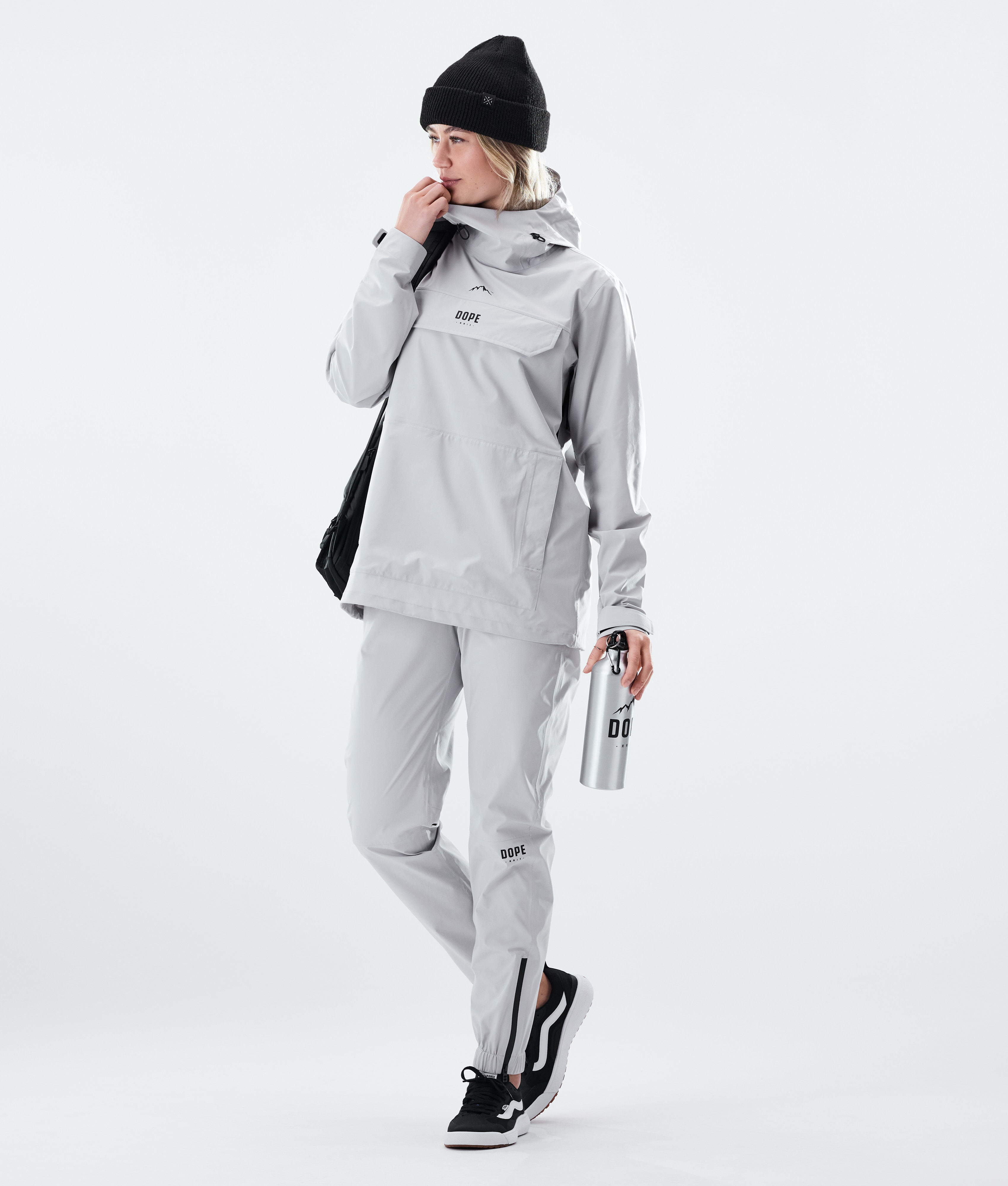 light grey womens raincoat