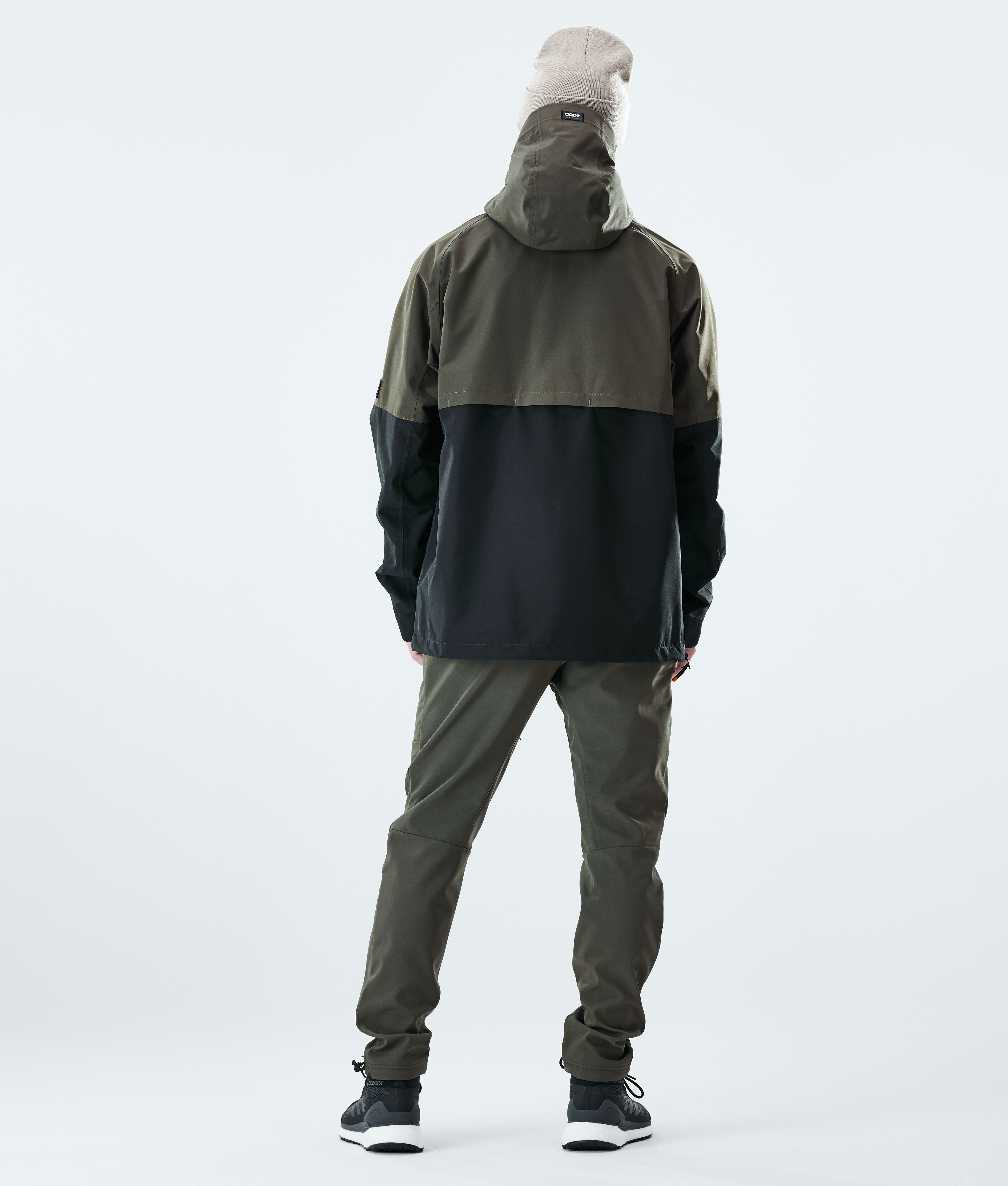 olive green windbreaker