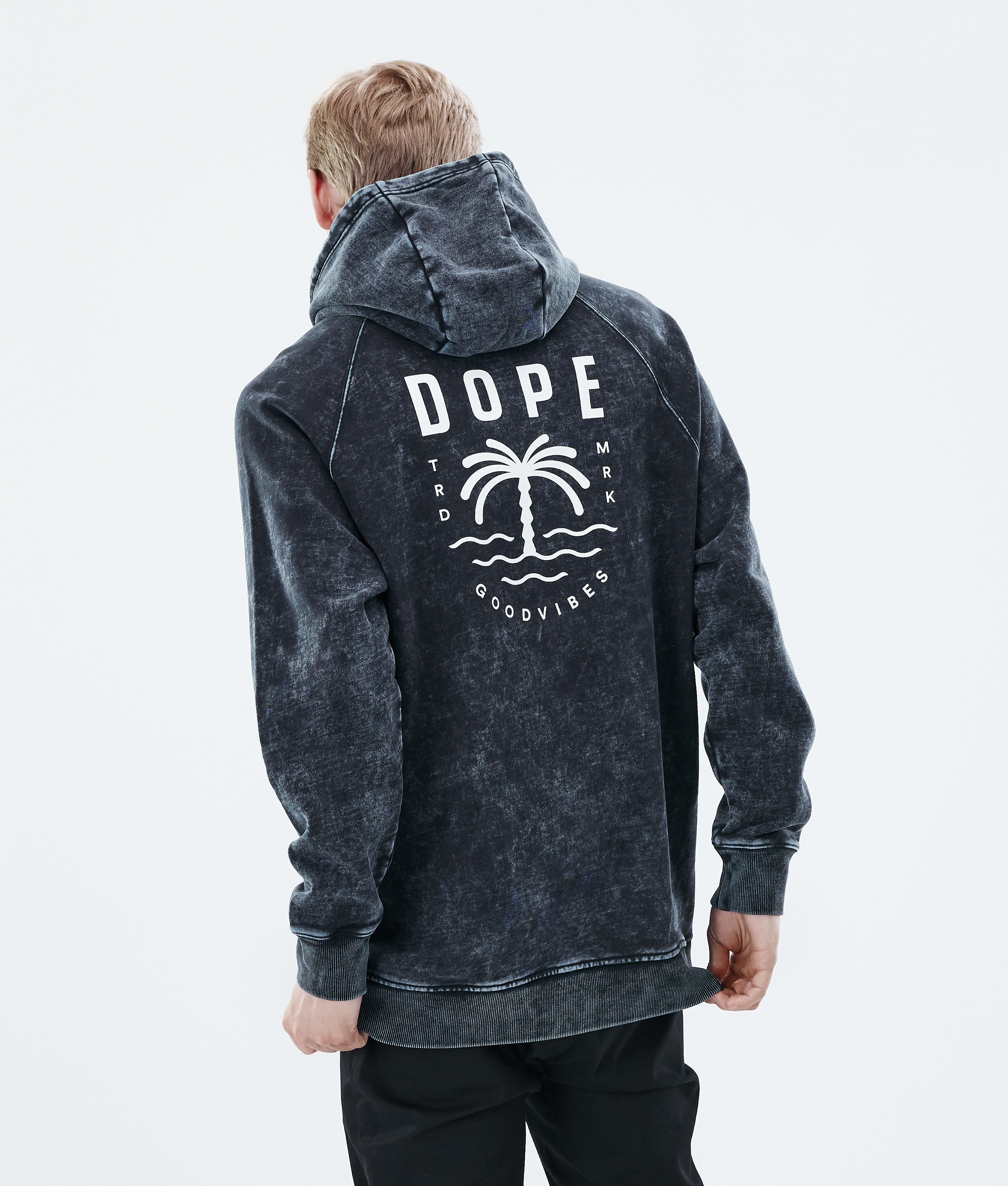 Dope Daily Hoodie Men Palm Bleached Black Dopesnow