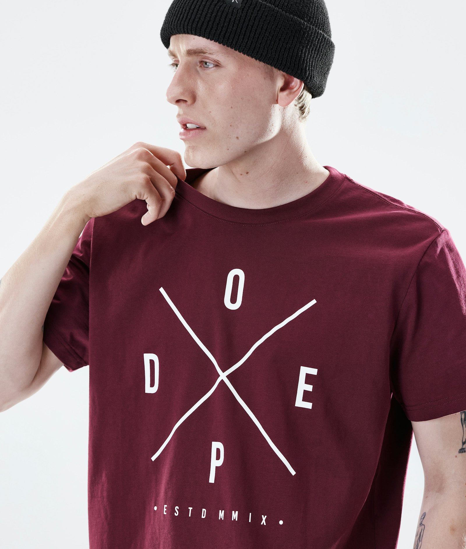 Dope Daily T-shirt Heren 2X-UP Burgundy