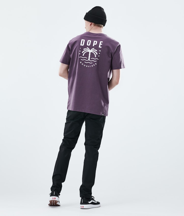 Dope Daily T-shirt Heren Palm Faded Grape