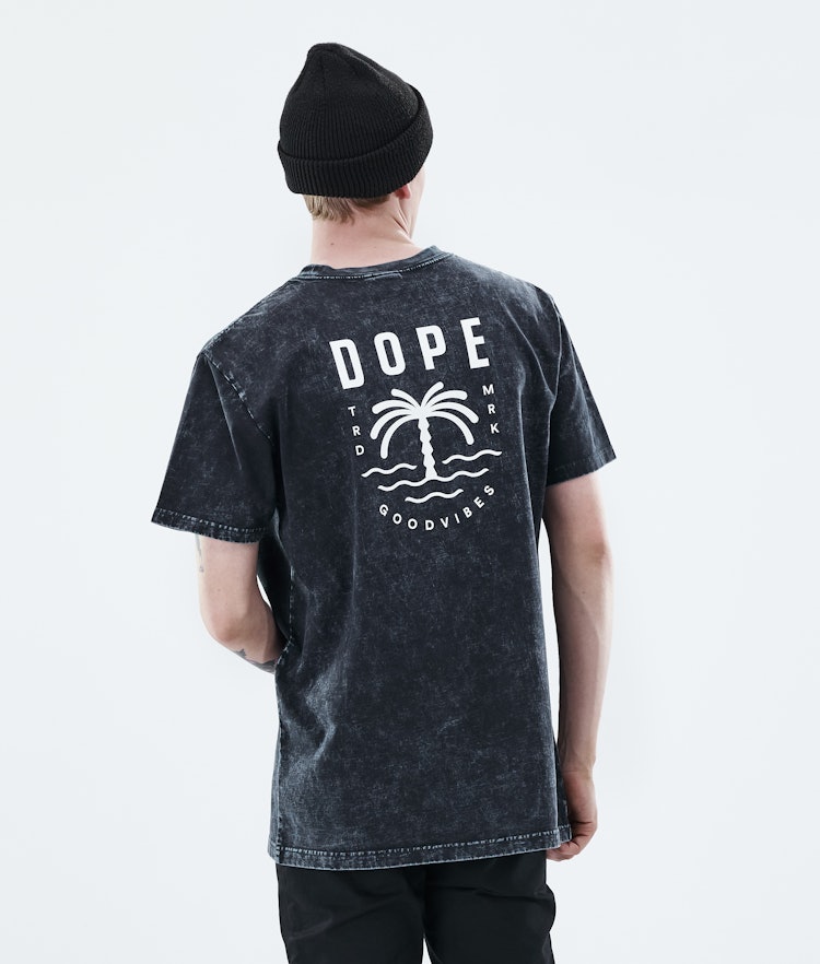 Dope Daily T-Shirt Herren Palm Bleached Black