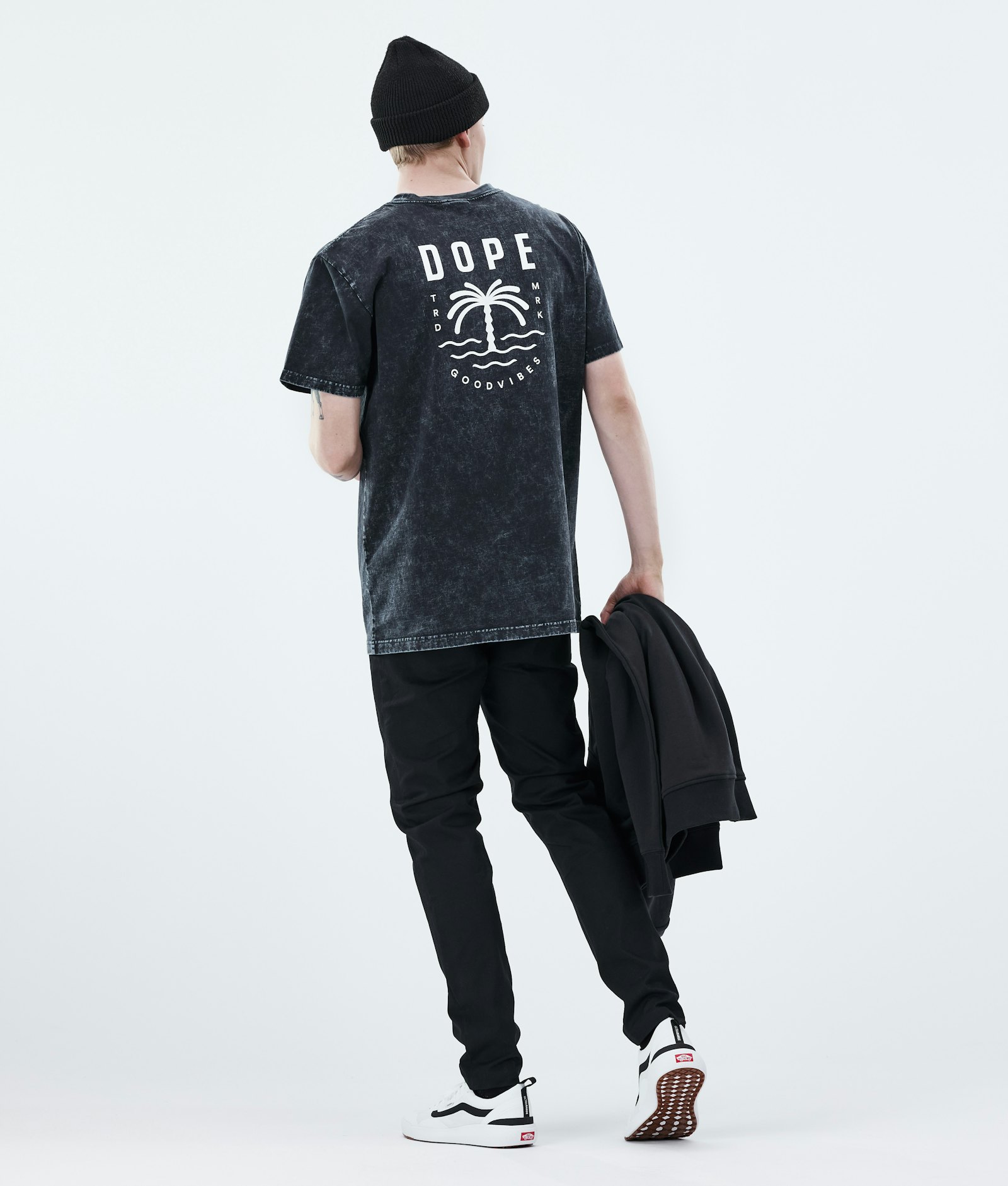 Daily T-shirt Homme Palm Bleached Black