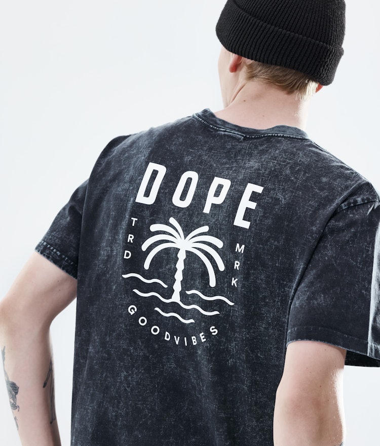 Dope Daily T-shirt Homme Palm Bleached Black