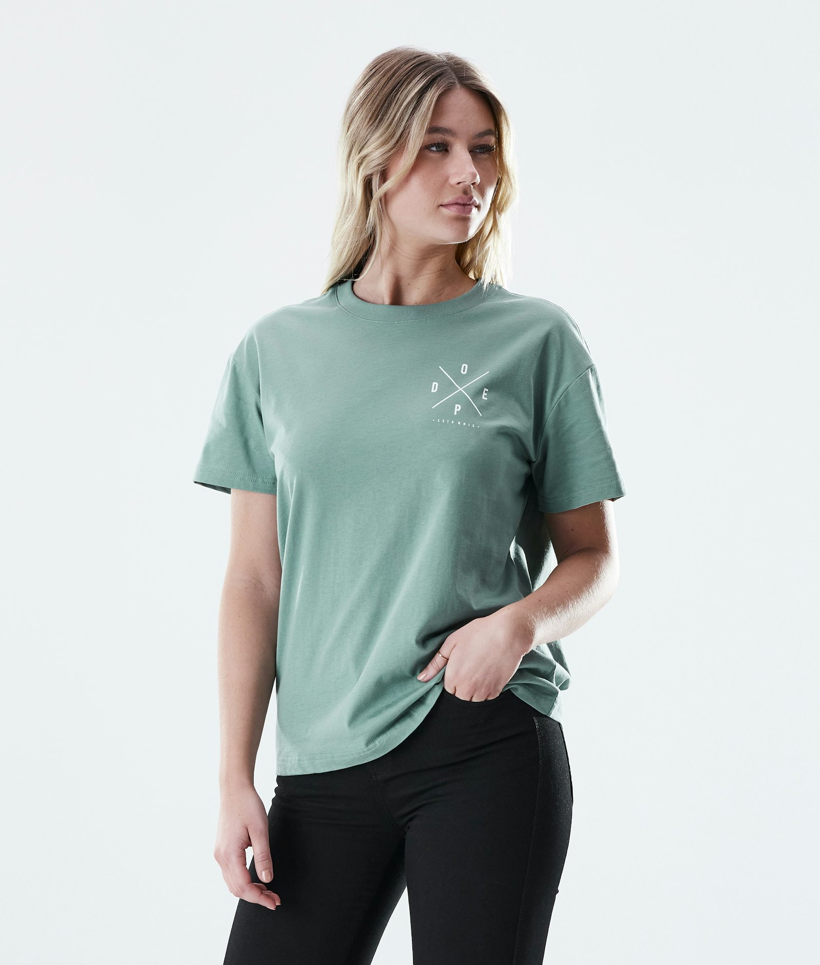 Dope Regular T-shirt Dame 2X-UP Faded Green