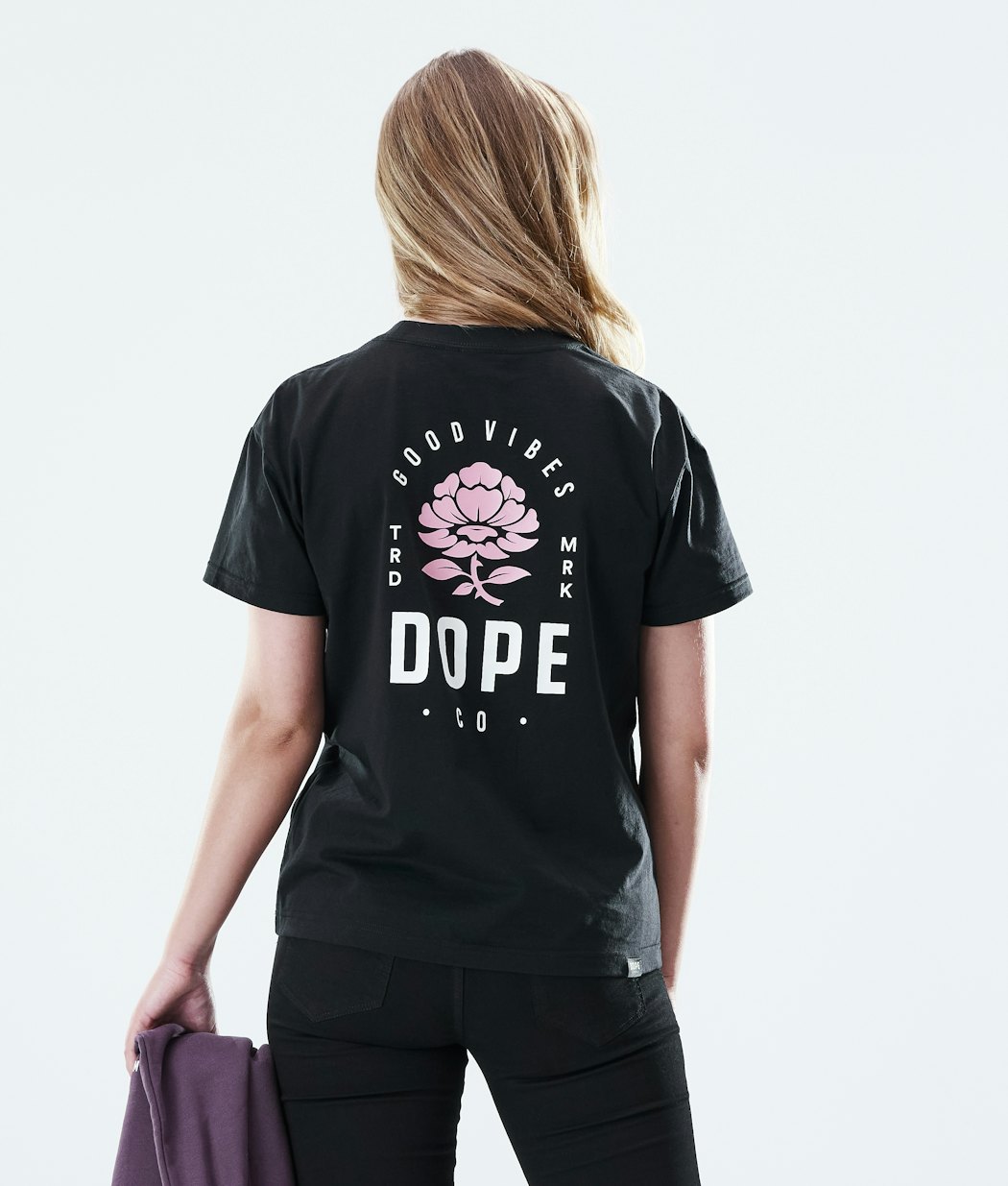 Dope Regular Rose T-shirt Dames Black