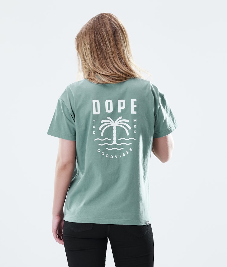 Dope Regular T-Shirt Damen Palm Faded Green