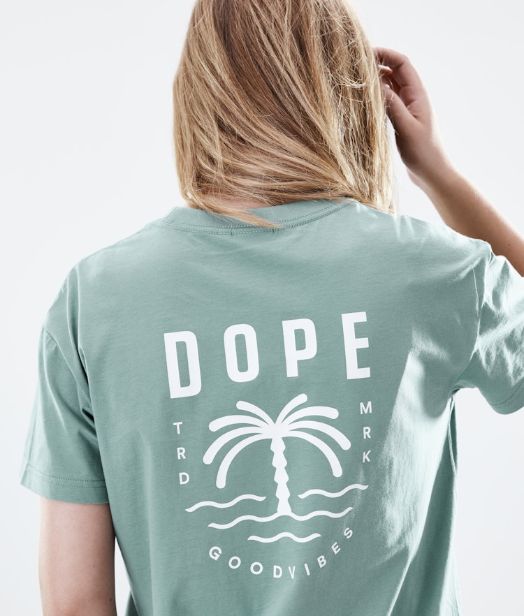 Dope Regular T-Shirt Damen Palm Faded Green