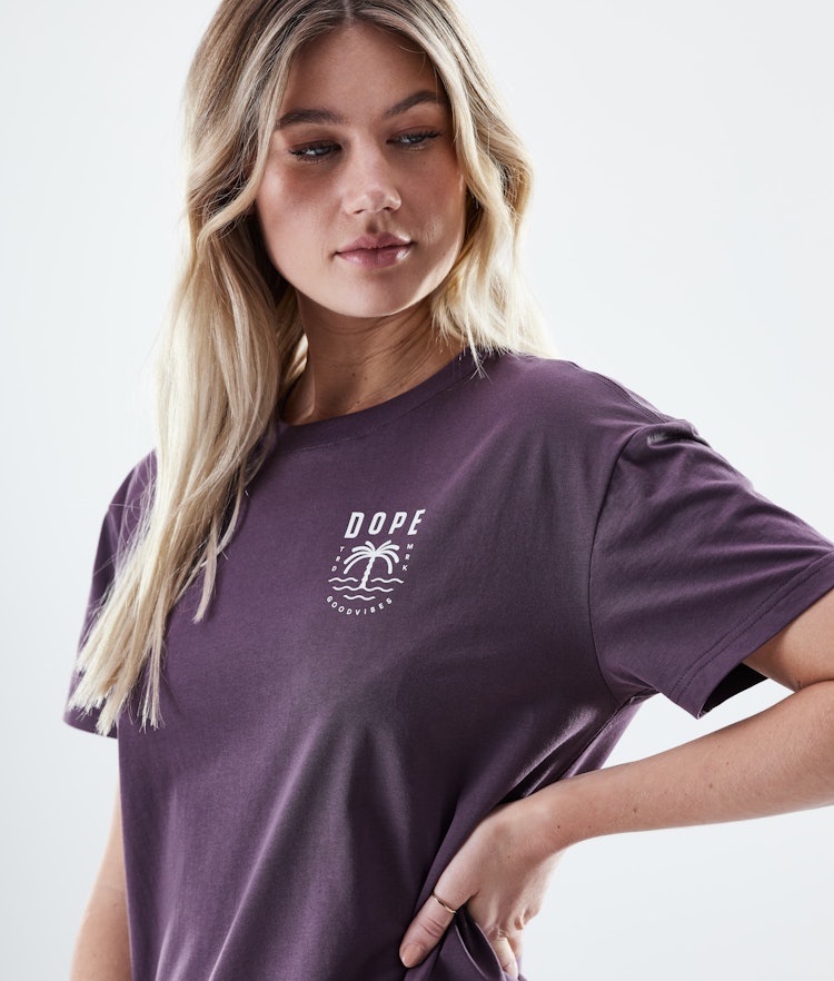 Regular T-shirt Dames Palm Faded Grape