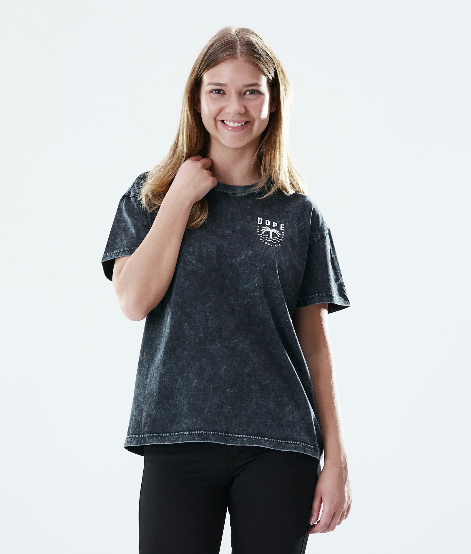 Regular T-shirt Donna Palm Bleached Black, Immagine 1 di 7
