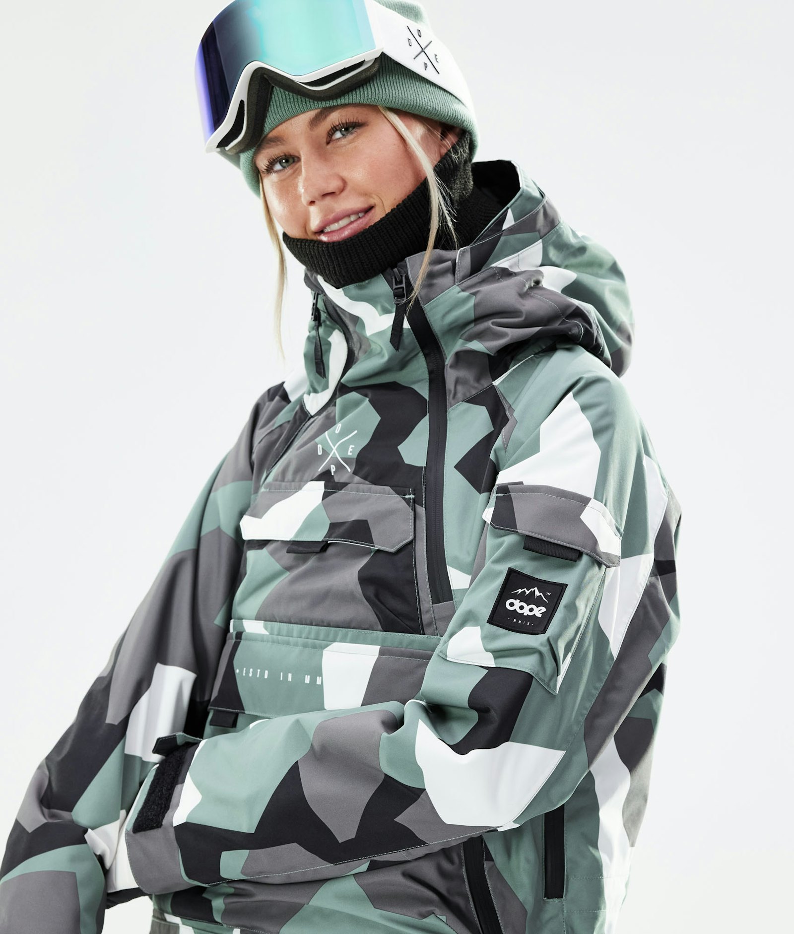 Dope Akin W 2020 Ski Jacket Women Faded Green Camo