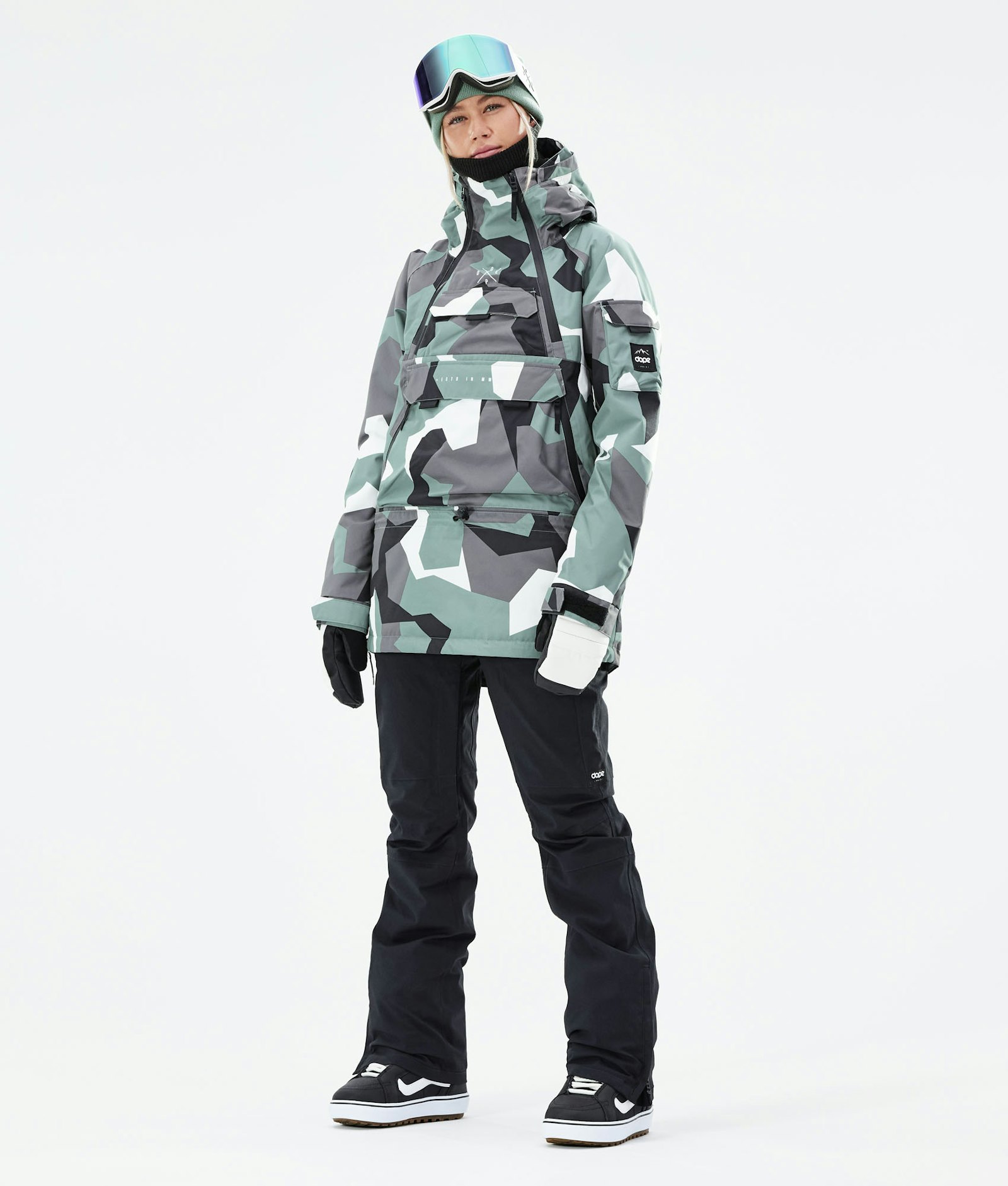 Dope Akin W 2020 Snowboardjacke Damen Faded Green Camo
