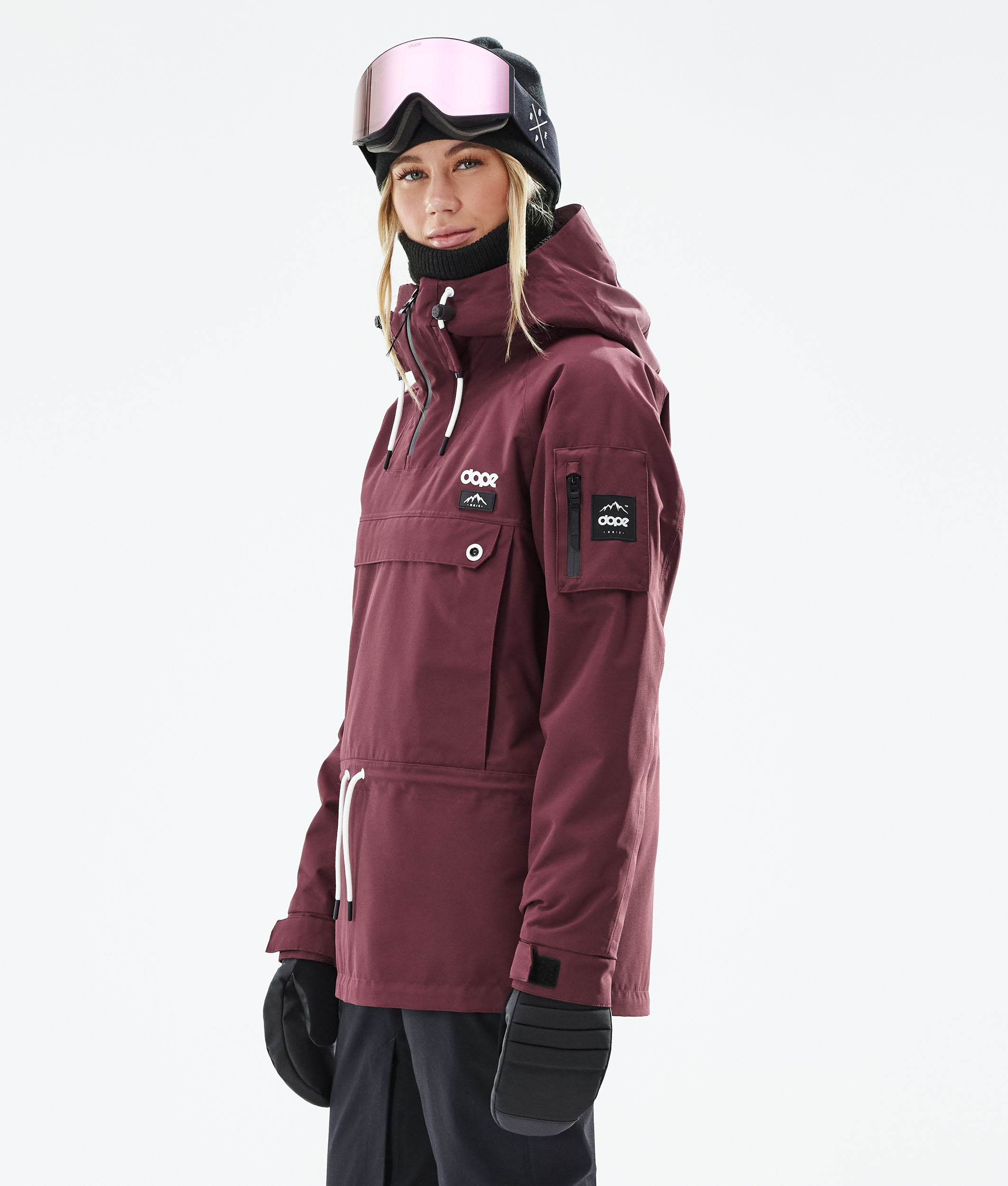 burgundy ski coat