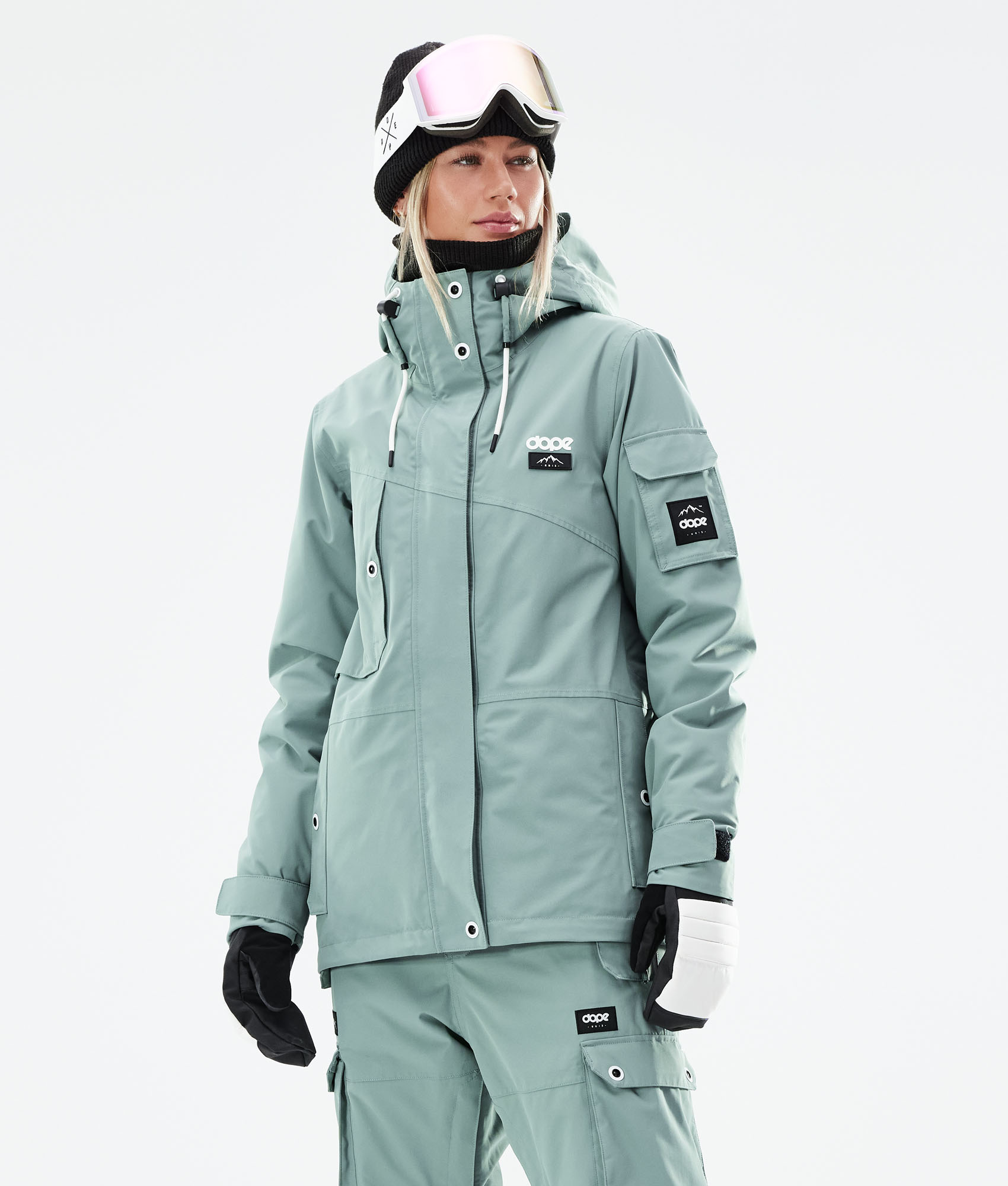 Dope Adept W 2021 Snowboard Jacket Women Faded Green Dopesnow