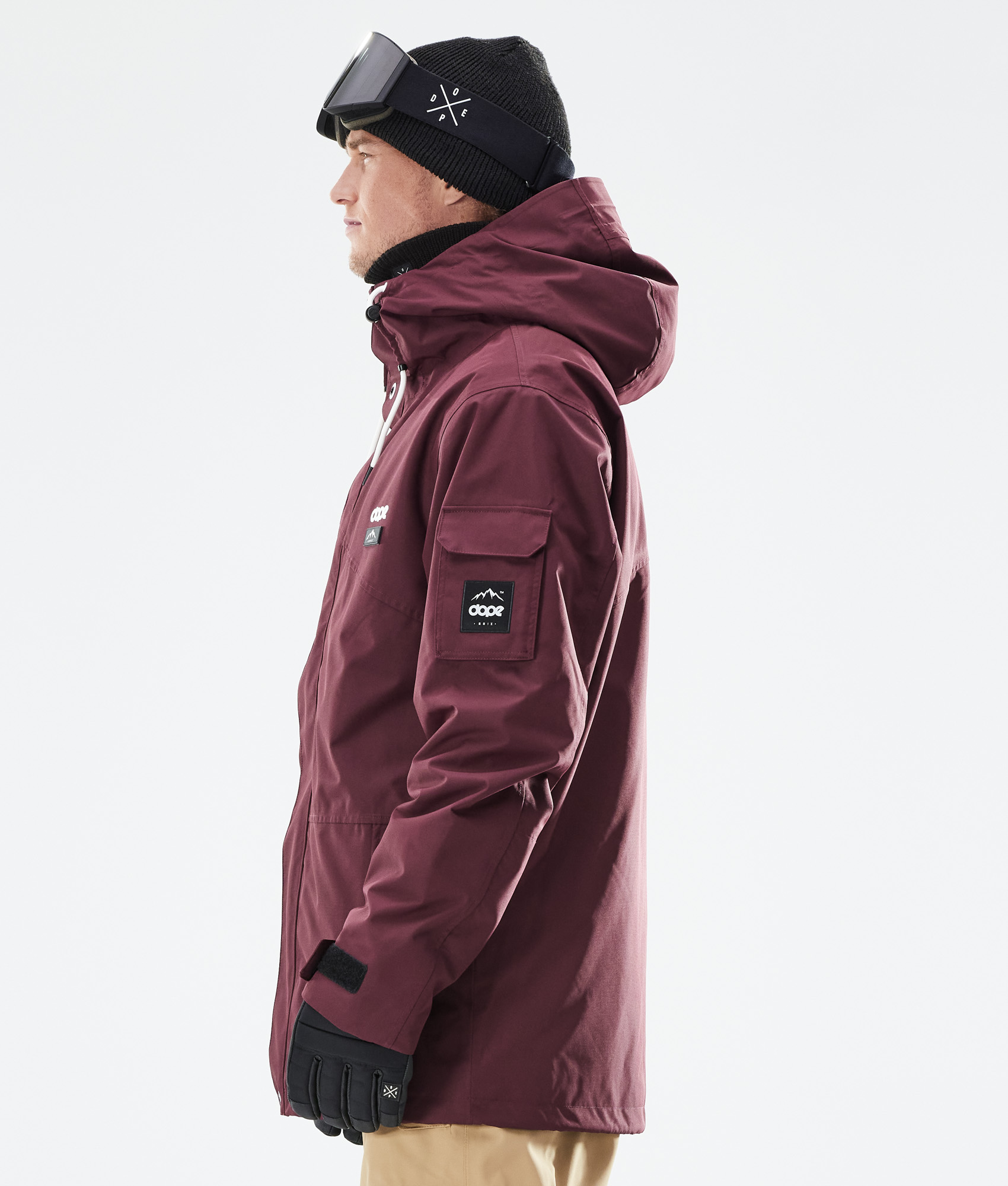 maroon snow jacket