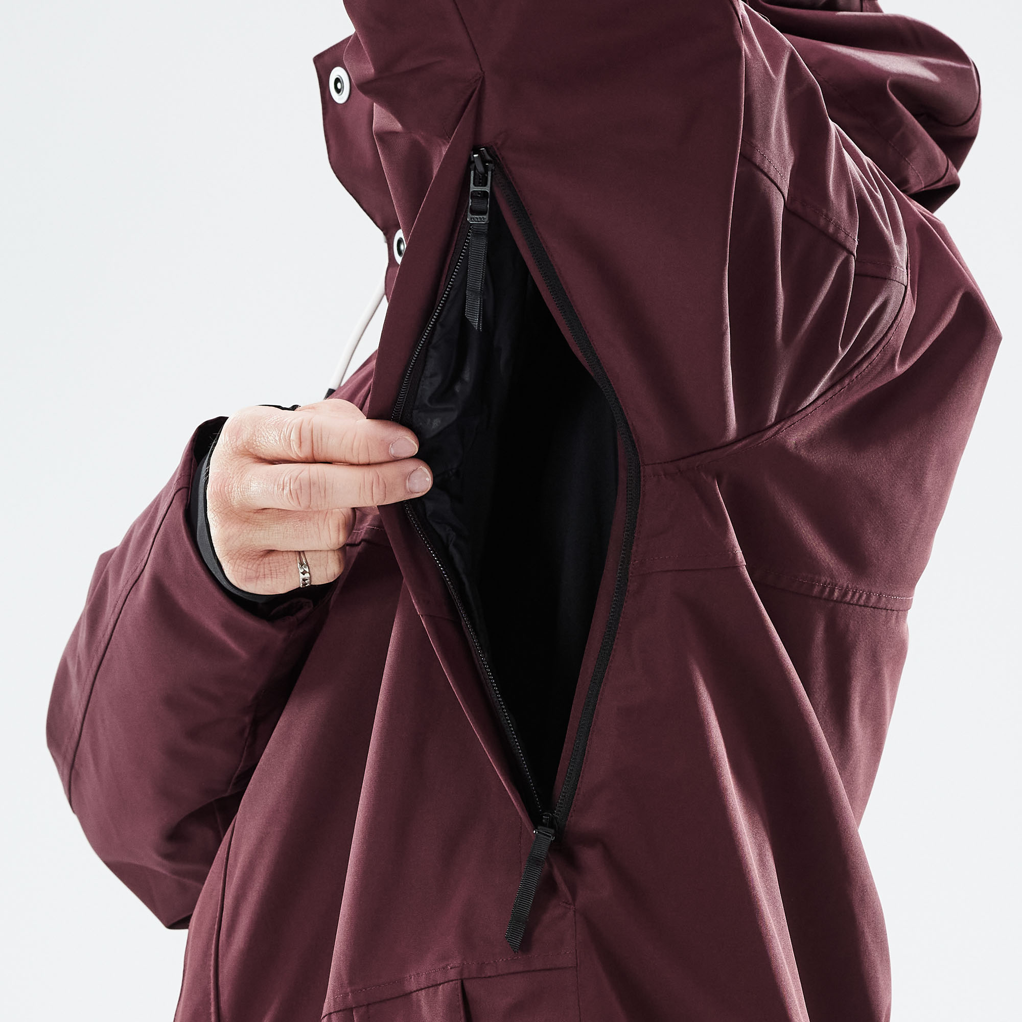 maroon snow jacket