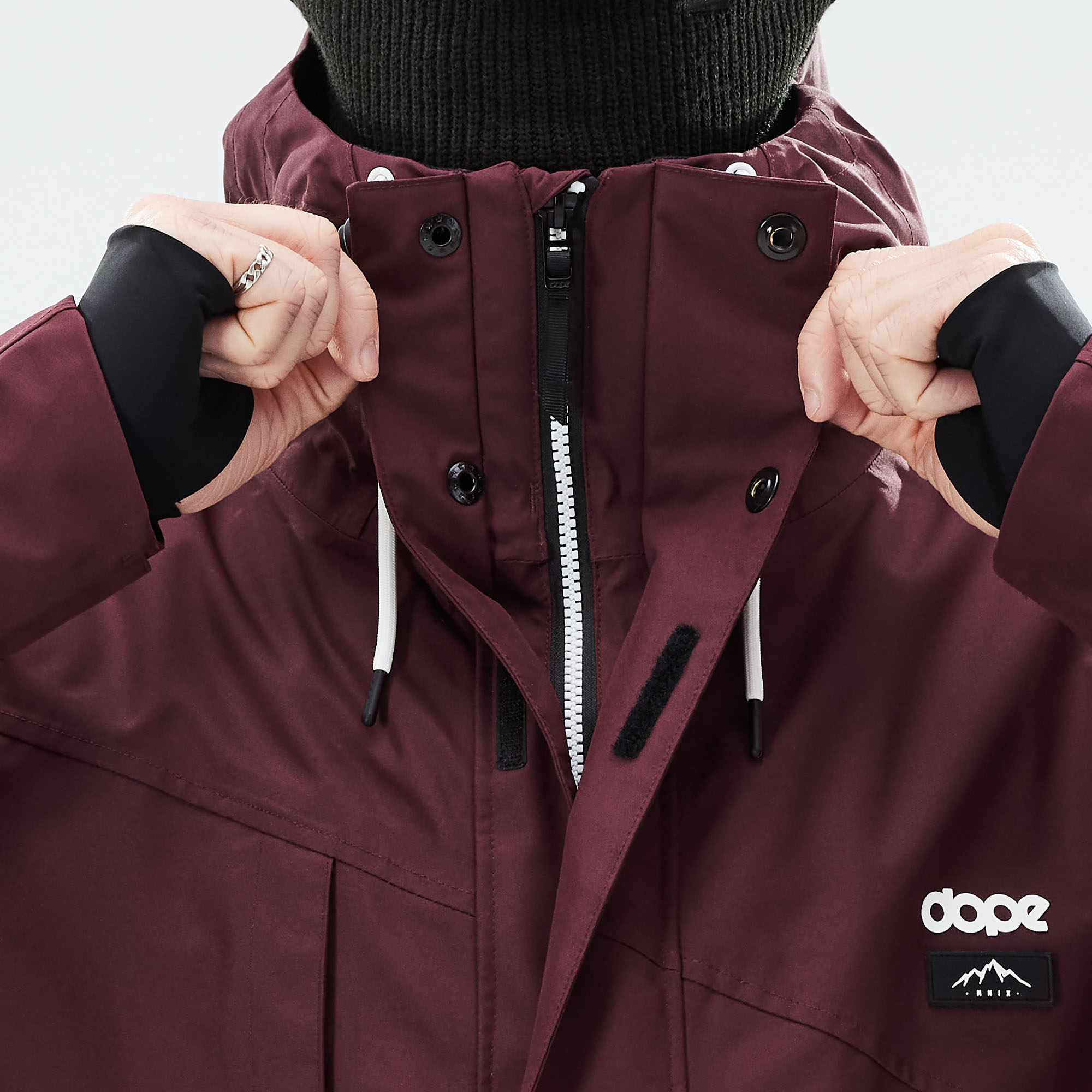 burgundy snow jacket
