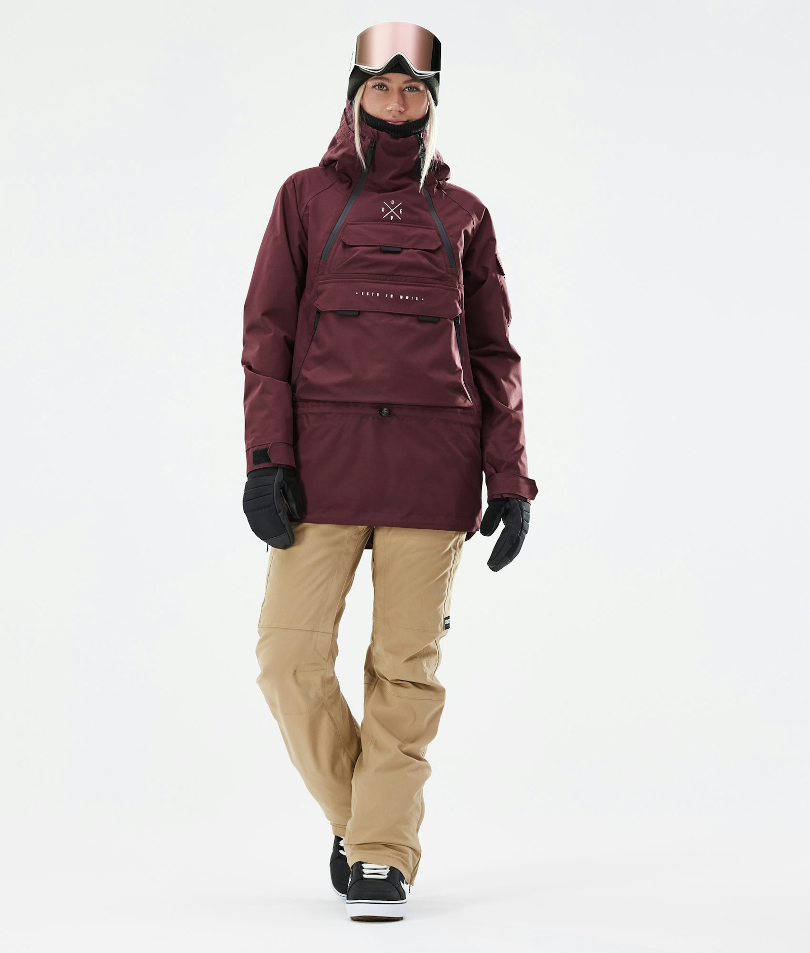 Dope Akin W 2021 Snowboard Jacket Women Burgundy
