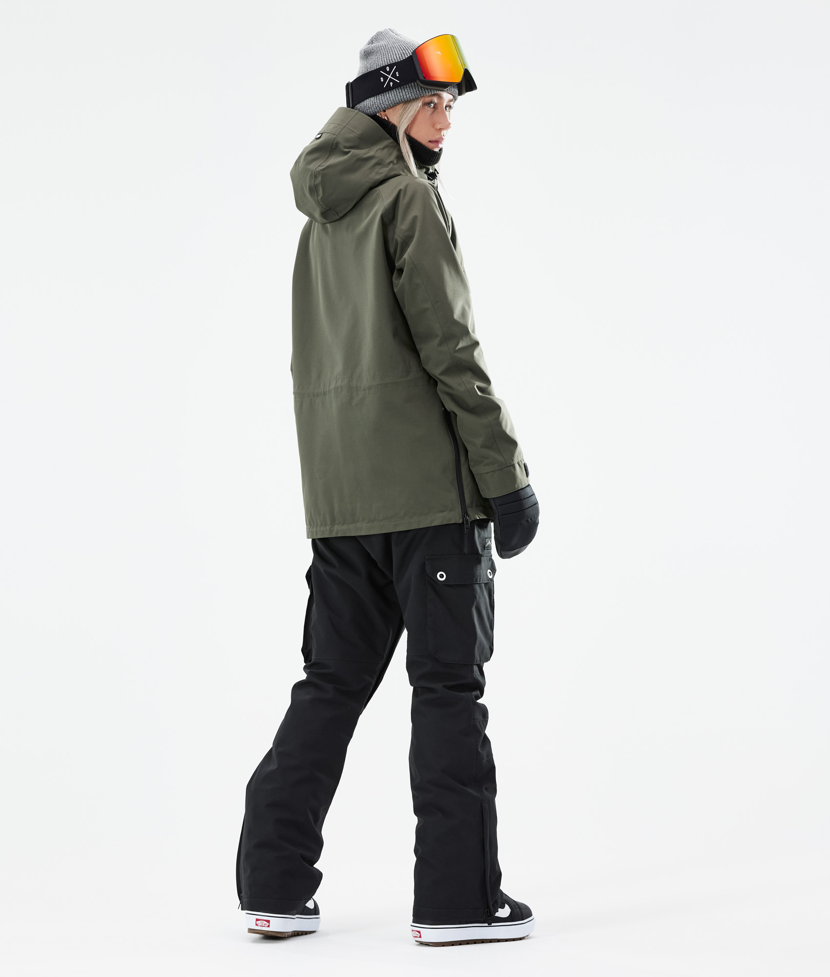 olive green snowboard jacket