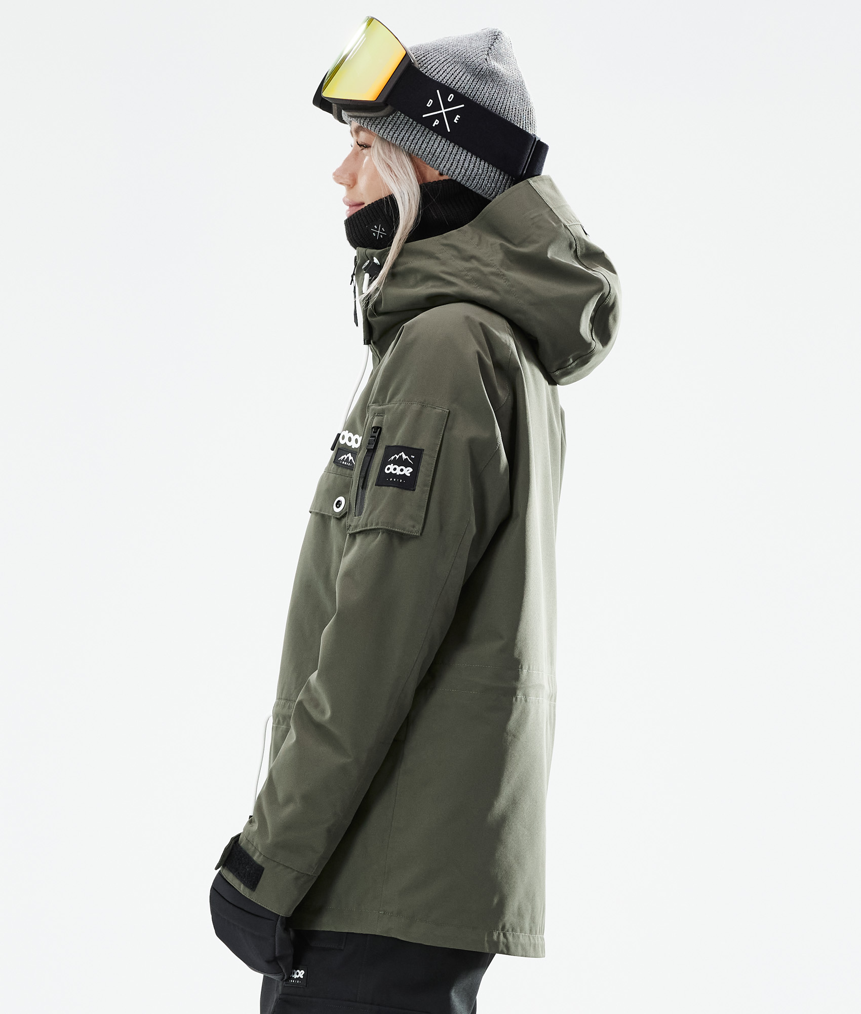 olive green snowboard jacket