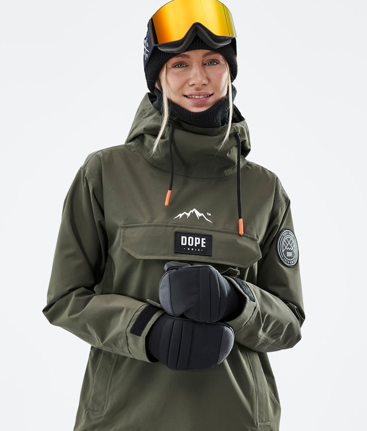 Dope Blizzard W 2021 Snowboard Jacket Women Olive Green Renewed