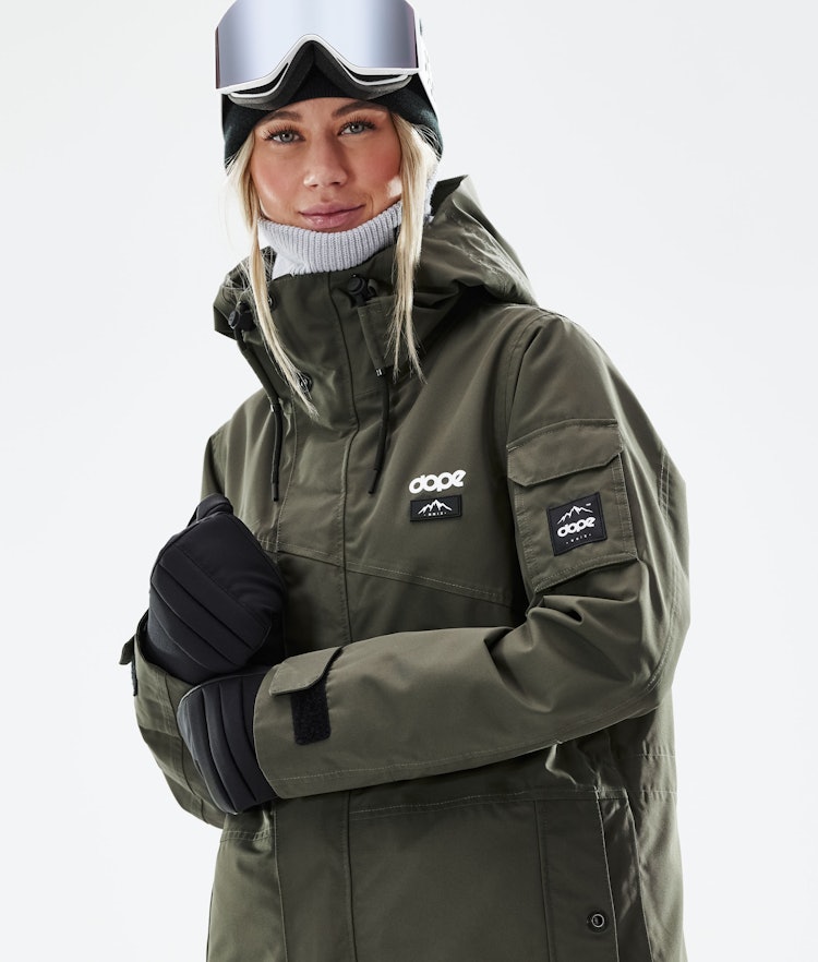 Dope Adept W 2021 Snowboard Jacket Women Olive Green