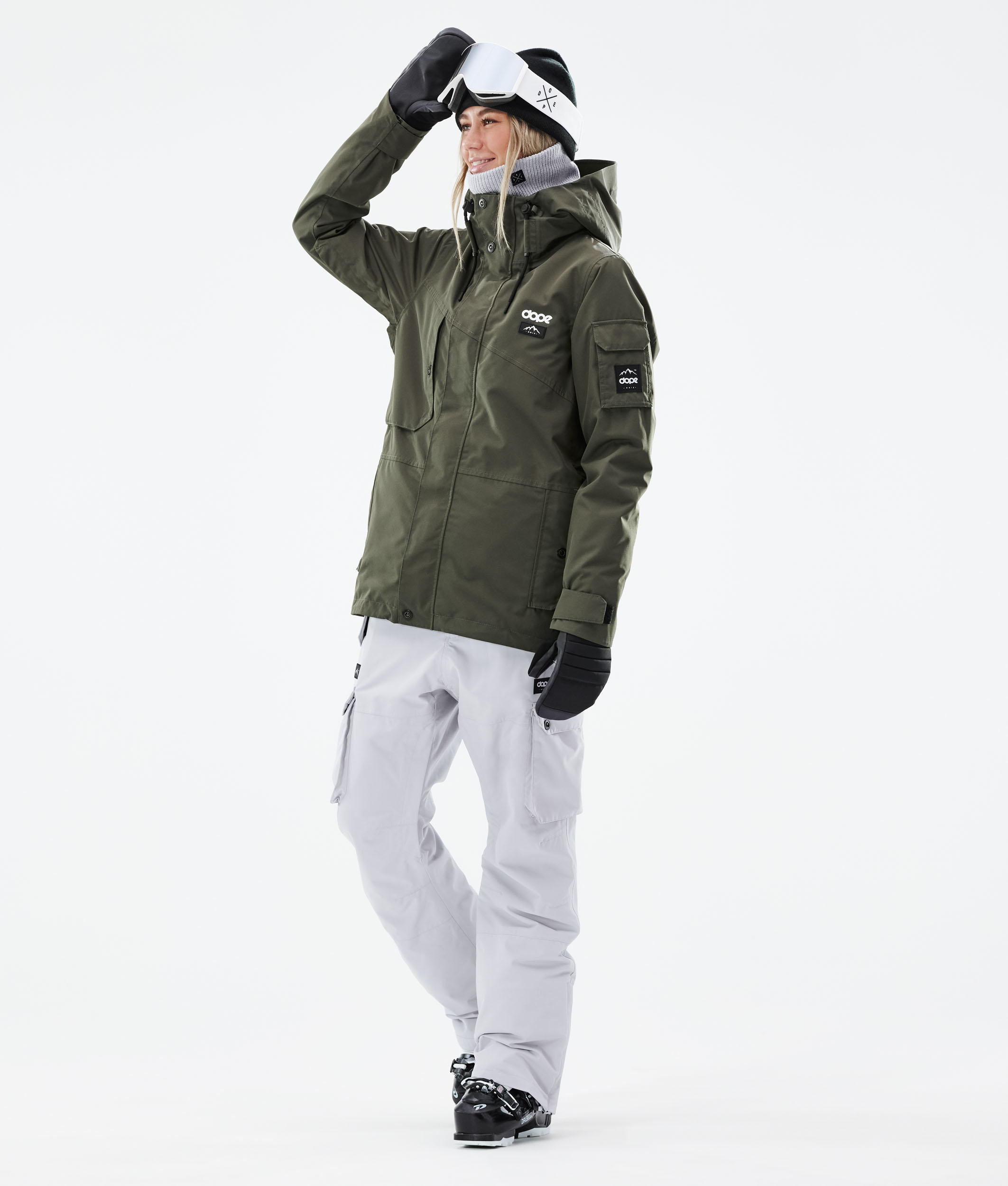 womens olive green ski jacket