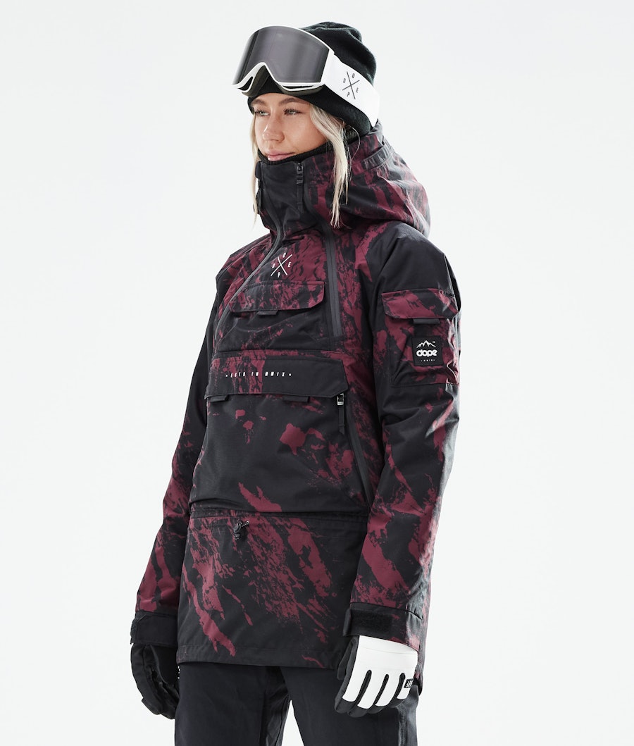 Akin W 2021 Snowboard Jacket Women Paint Burgundy Renewed