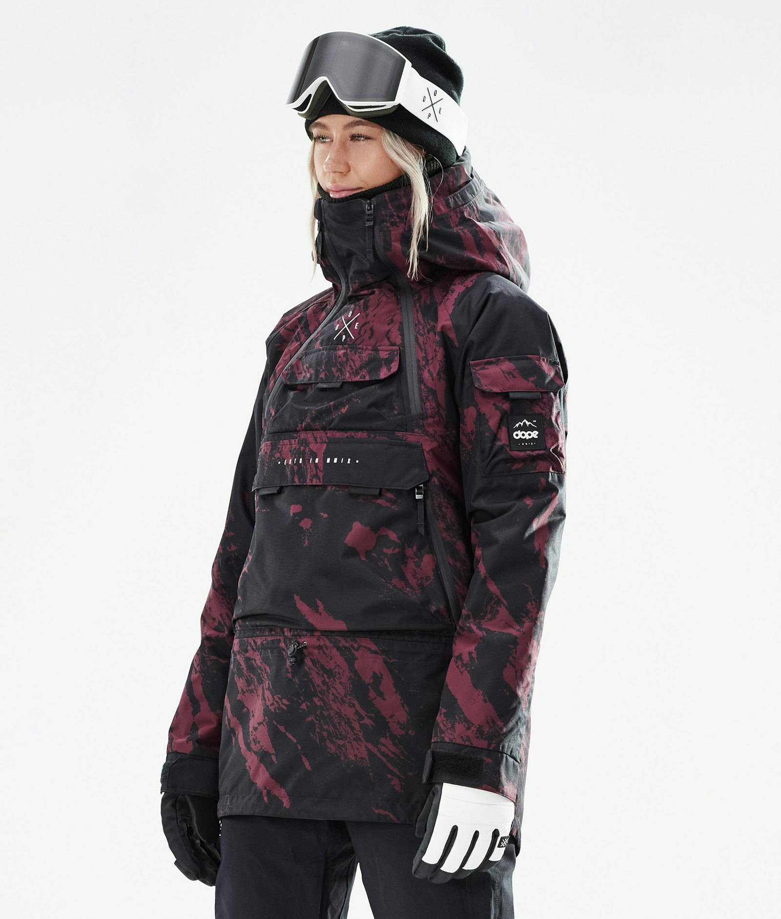 Dope Akin W 2021 Snowboard Jacket Women Paint Burgundy