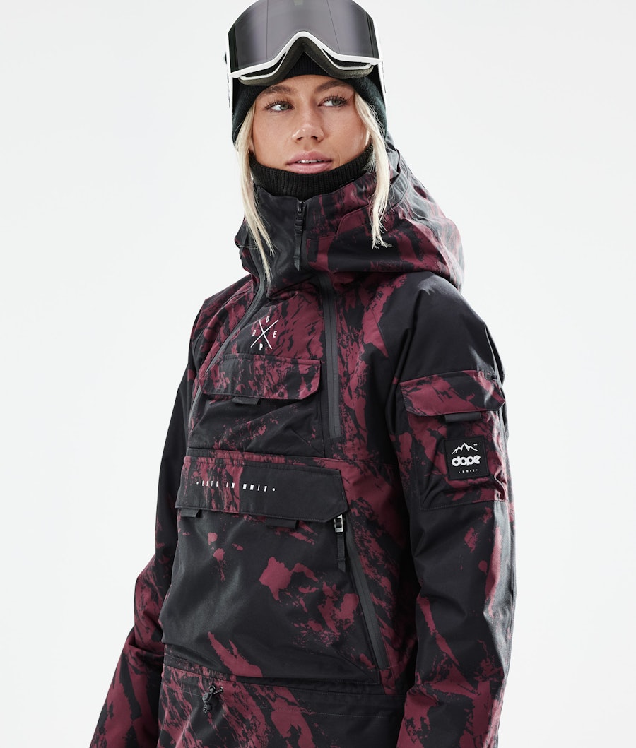 Akin W 2021 Snowboard Jacket Women Paint Burgundy