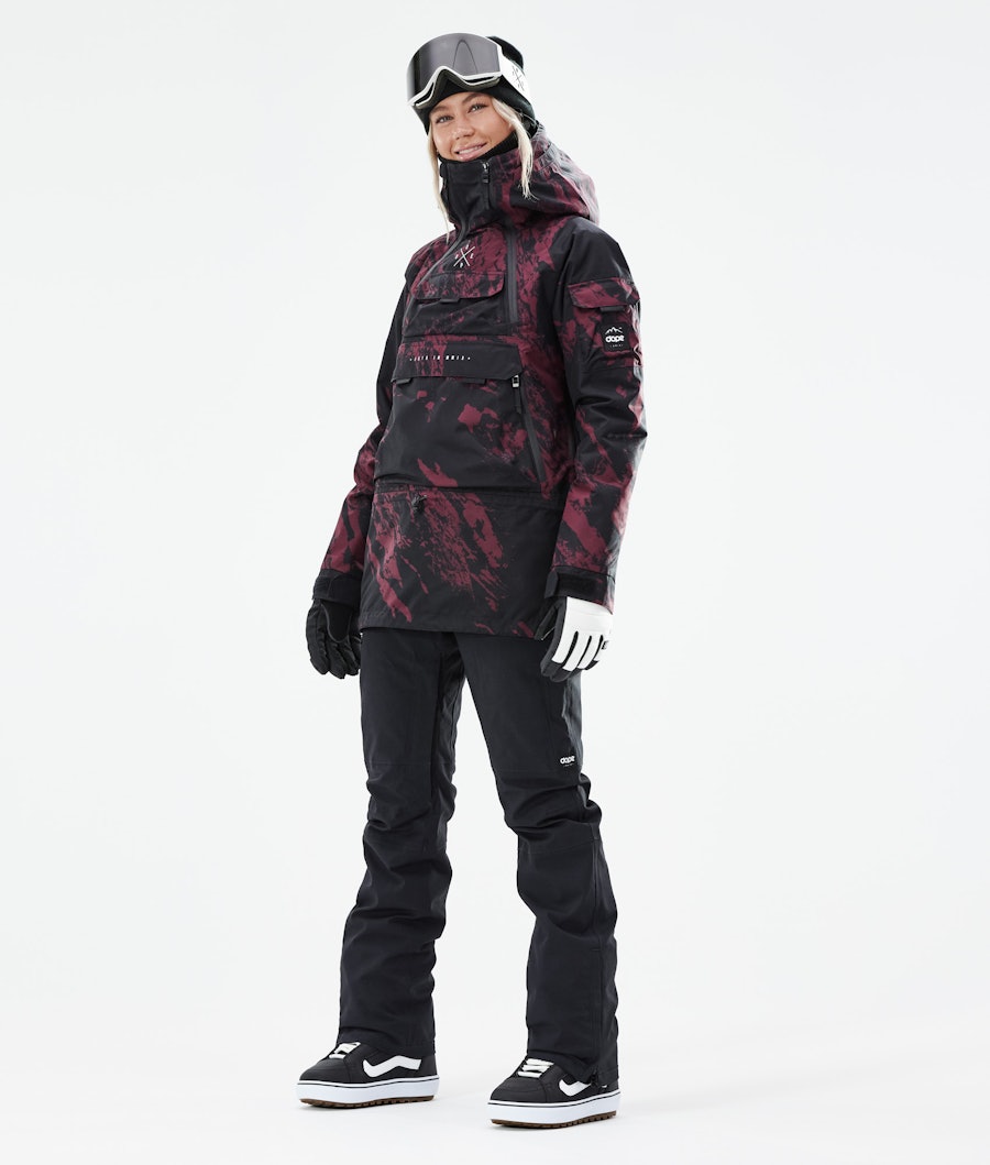 Akin W 2021 Snowboard Jacket Women Paint Burgundy