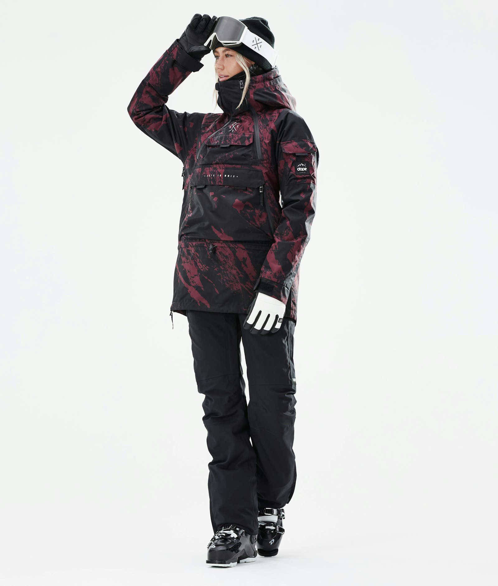 Dope Akin W 2021 Ski Jacket Women Paint Burgundy