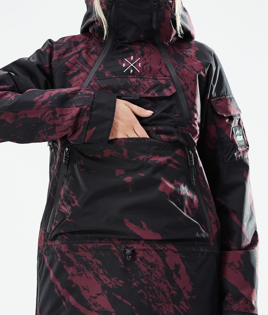 Dope Akin W Women's Snowboard Jacket Paint Burgundy