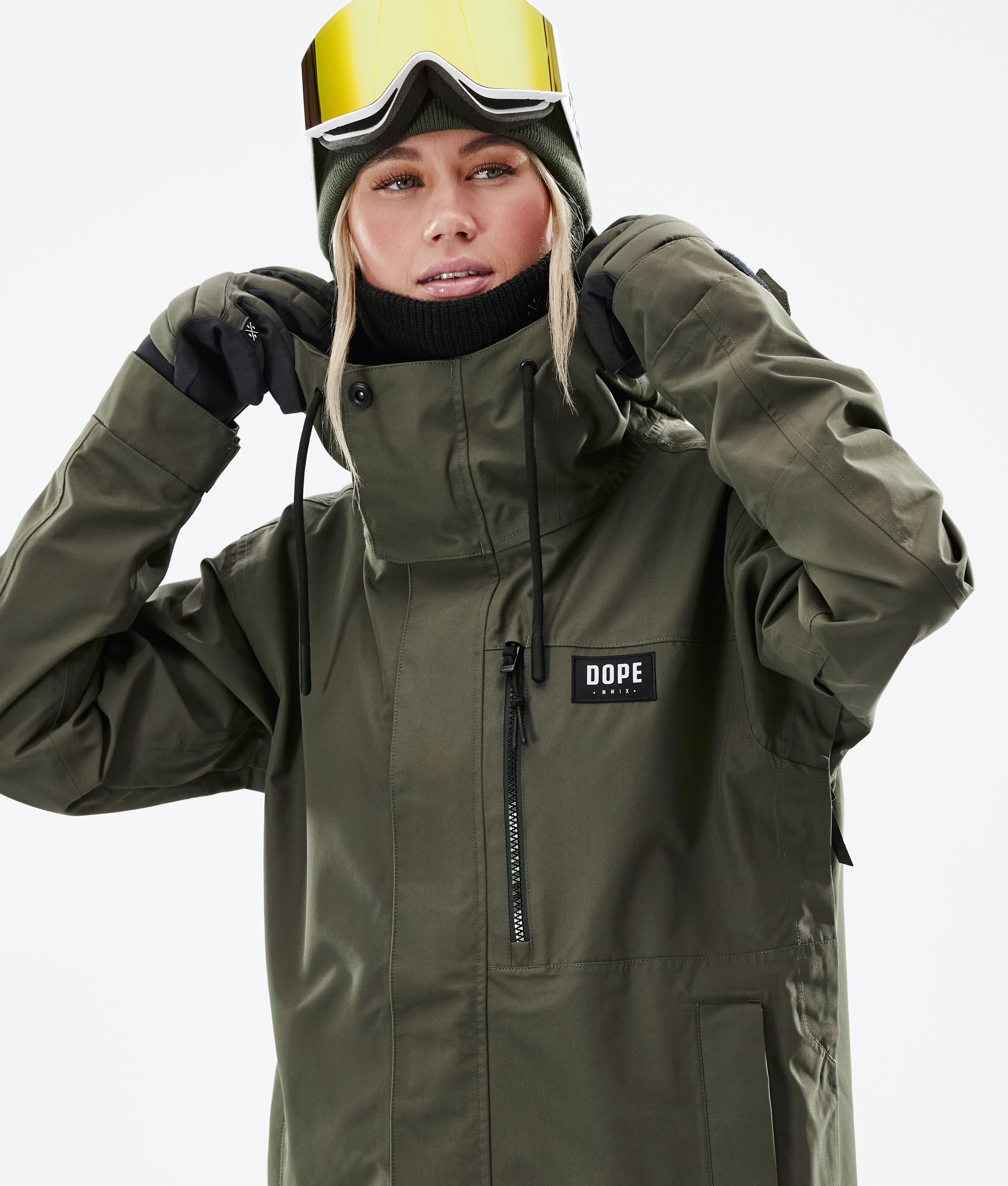 olive green snowboard jacket womens