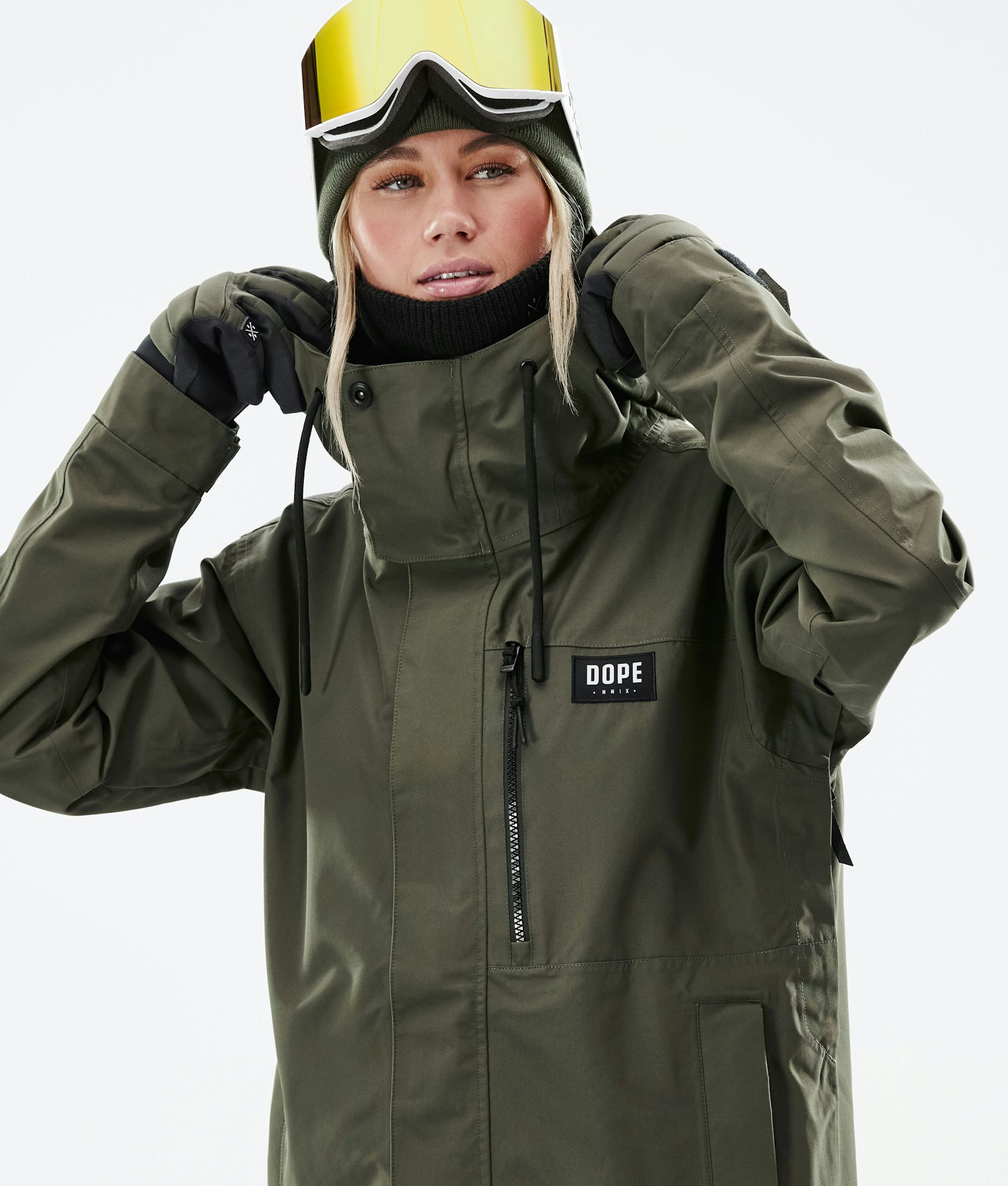 Dope Blizzard W Full Zip 2021 Snowboard Jacket Women Olive Green Renewed