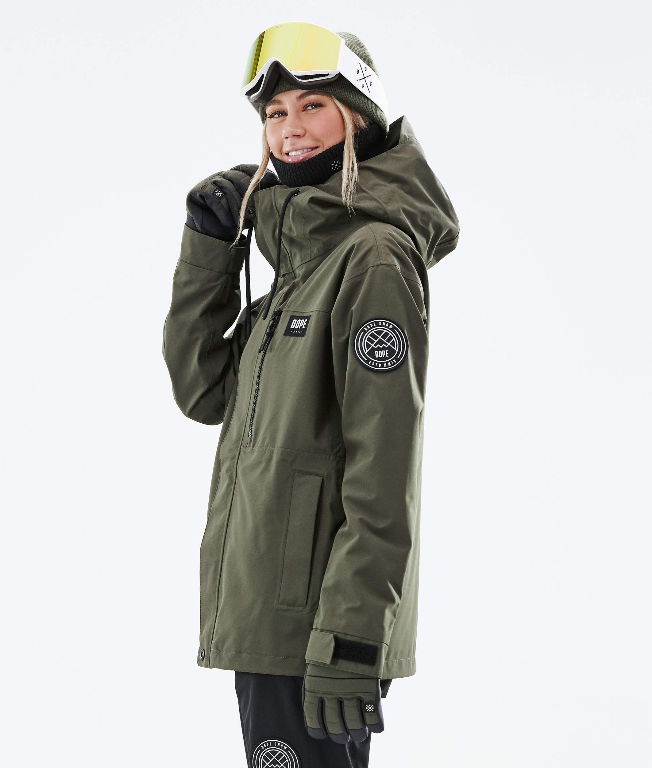 Dope Blizzard W Full Zip 2021 Snowboard Jacket Women Olive Green