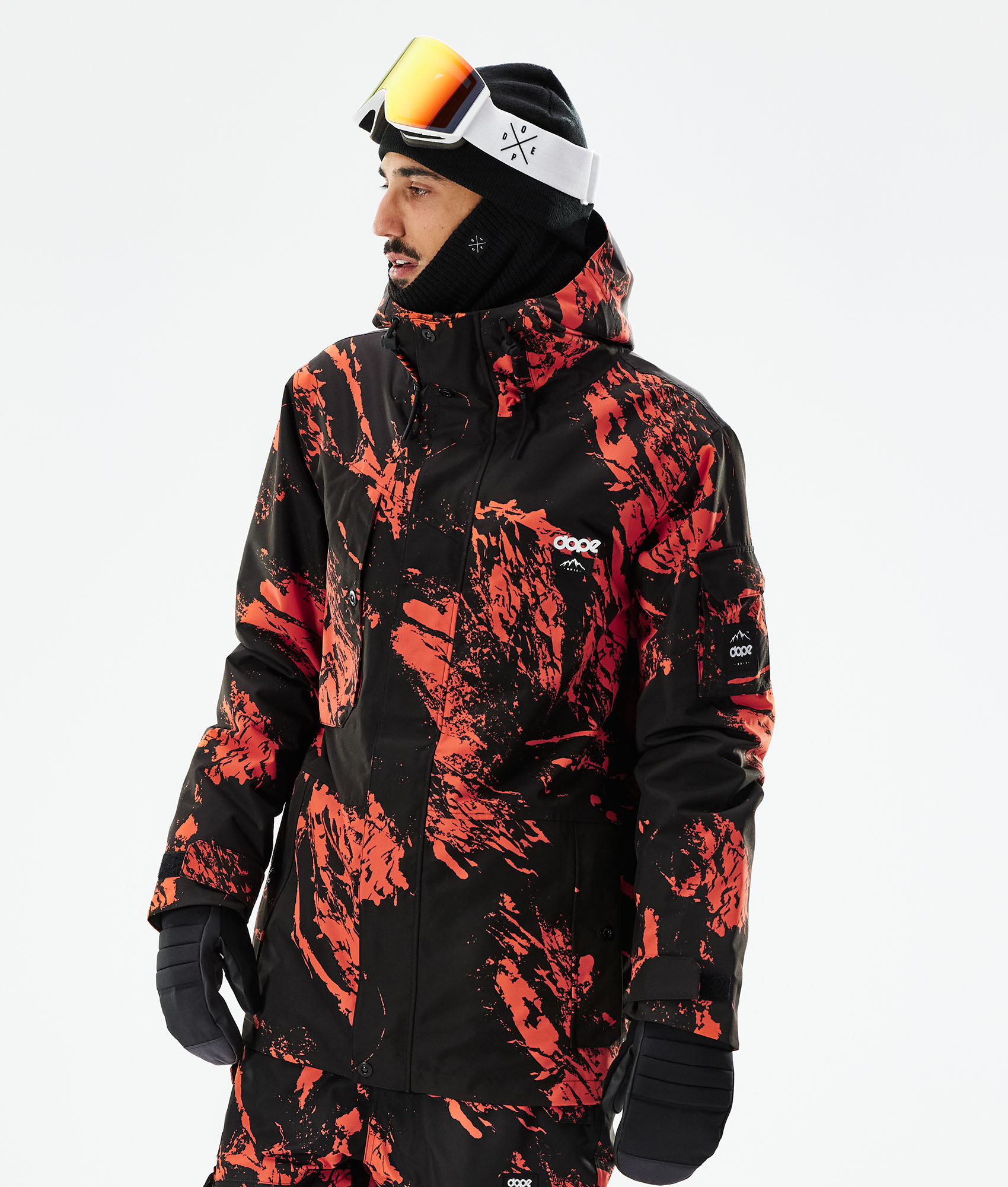 Dope Adept 2021 Ski Jacket Men Paint Orange | UK
