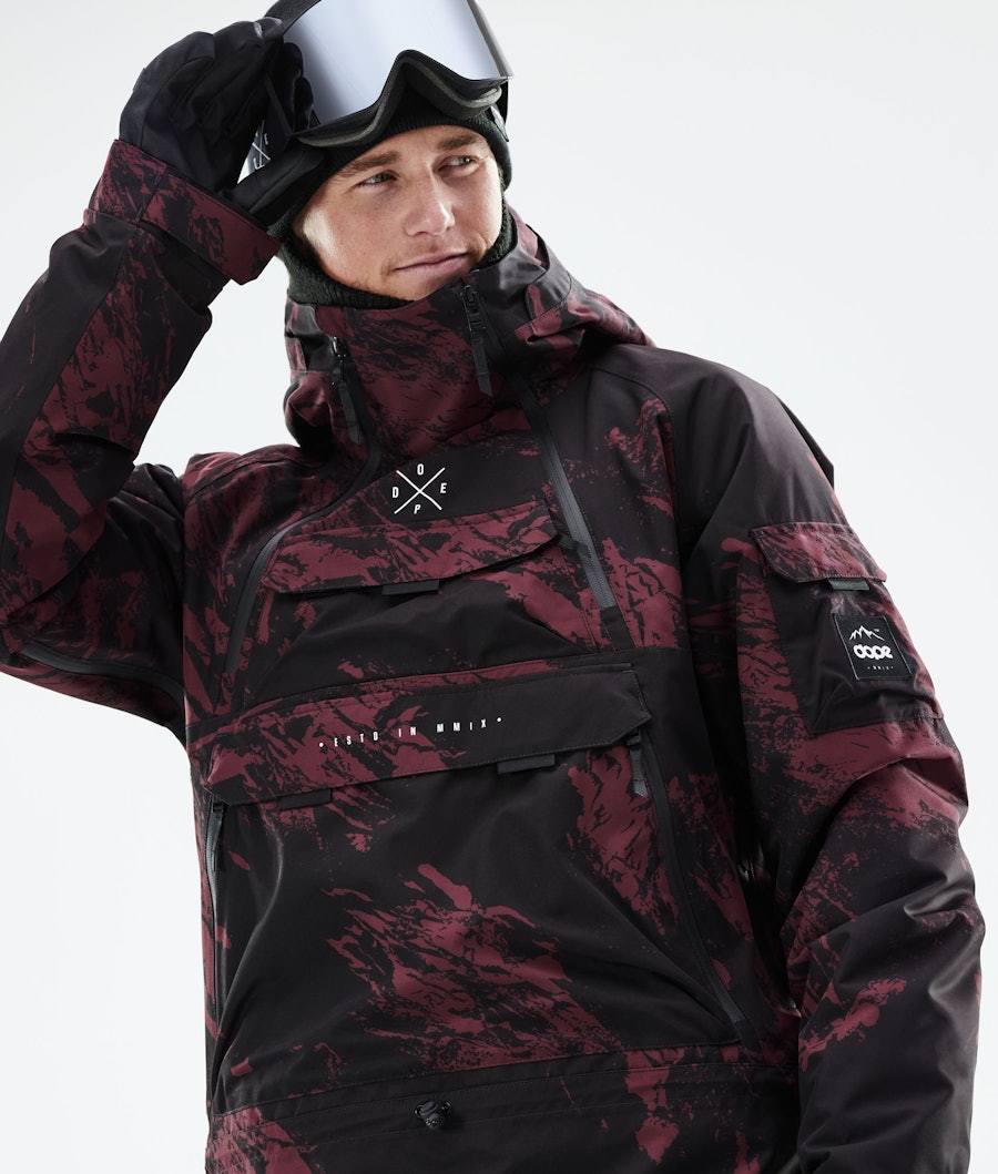 Dope Akin 2021 Men's Snowboard Jacket Paint Burgundy