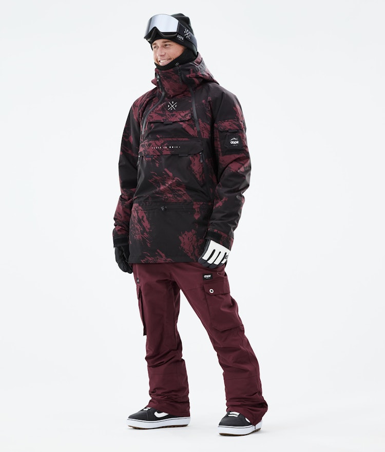 Akin 2021 Snowboard Jacket Men Paint Burgundy