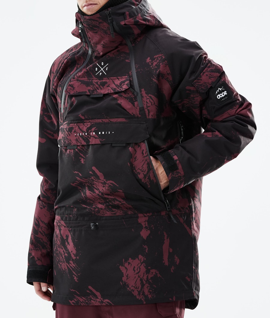 Dope Akin 2021 Men's Snowboard Jacket Paint Burgundy