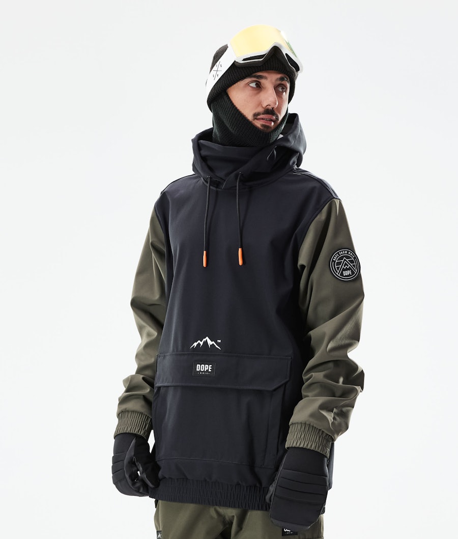 Wylie Snowboard Jacket Men Patch Black/Olive Green