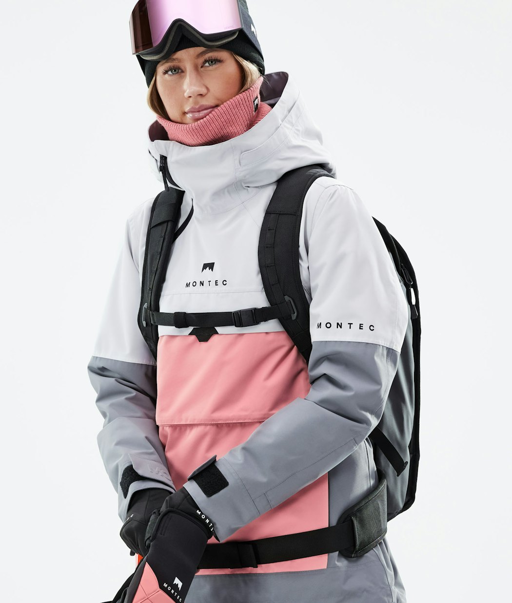 Montec Dune W 2021 Women's Ski Jacket Light Grey/Pink/Light Pearl
