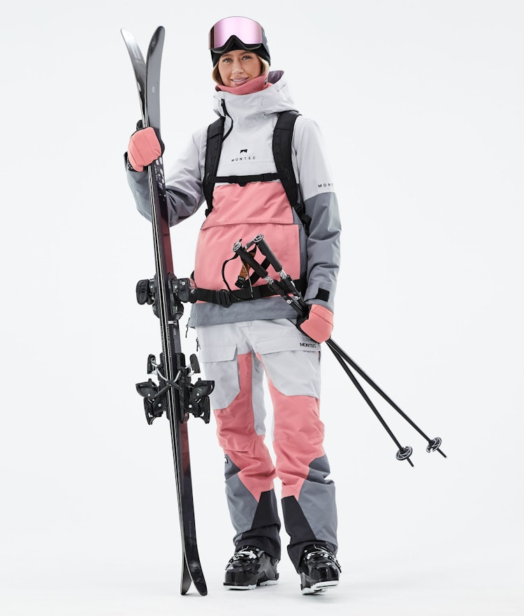 Dune W 2021 Veste de Ski Femme Light Grey/Pink/Light Pearl