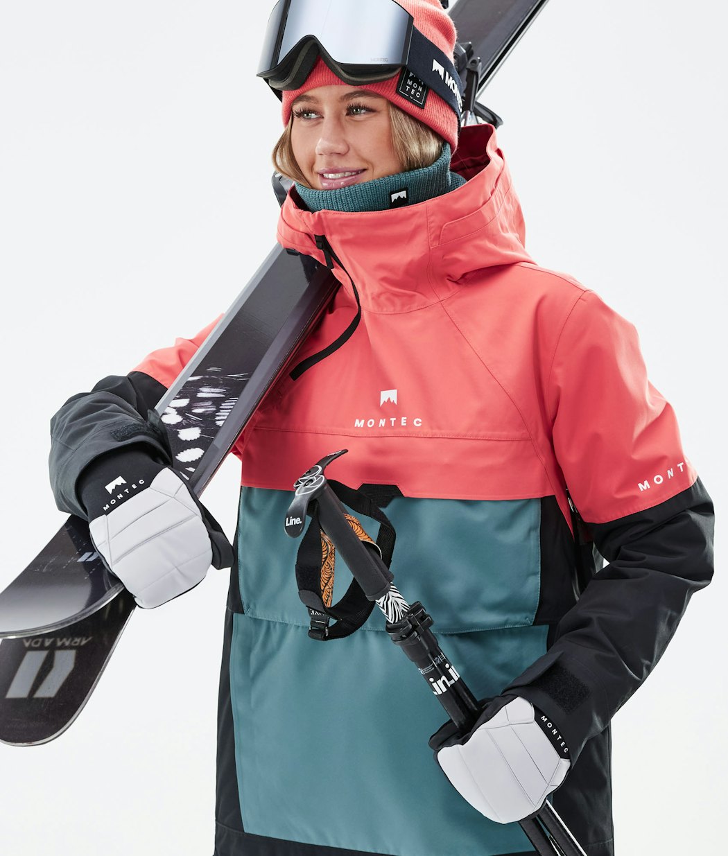 Montec Dune W 2021 Women's Ski Jacket Coral/Atlantic/Black