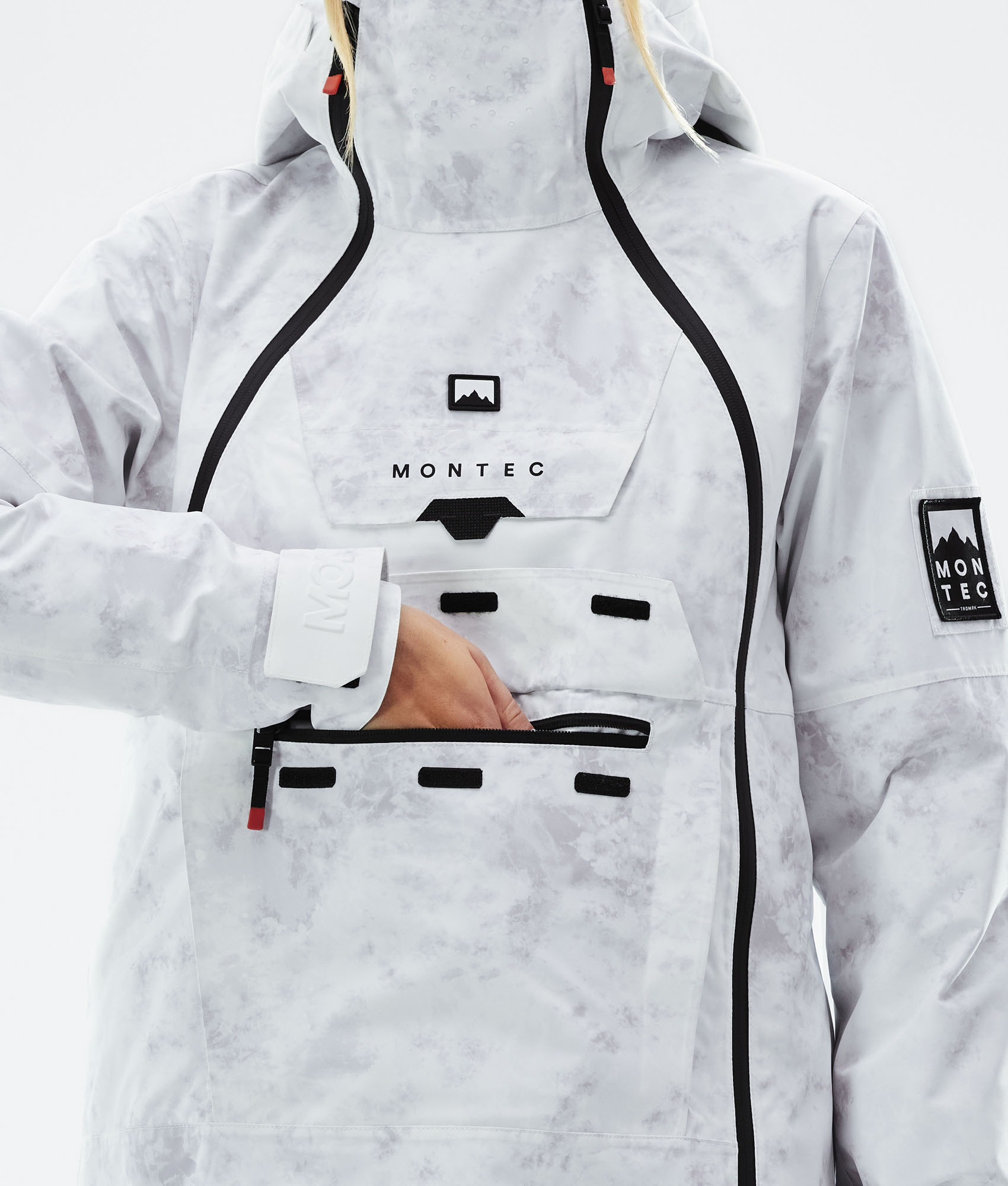 white snowboarding jacket