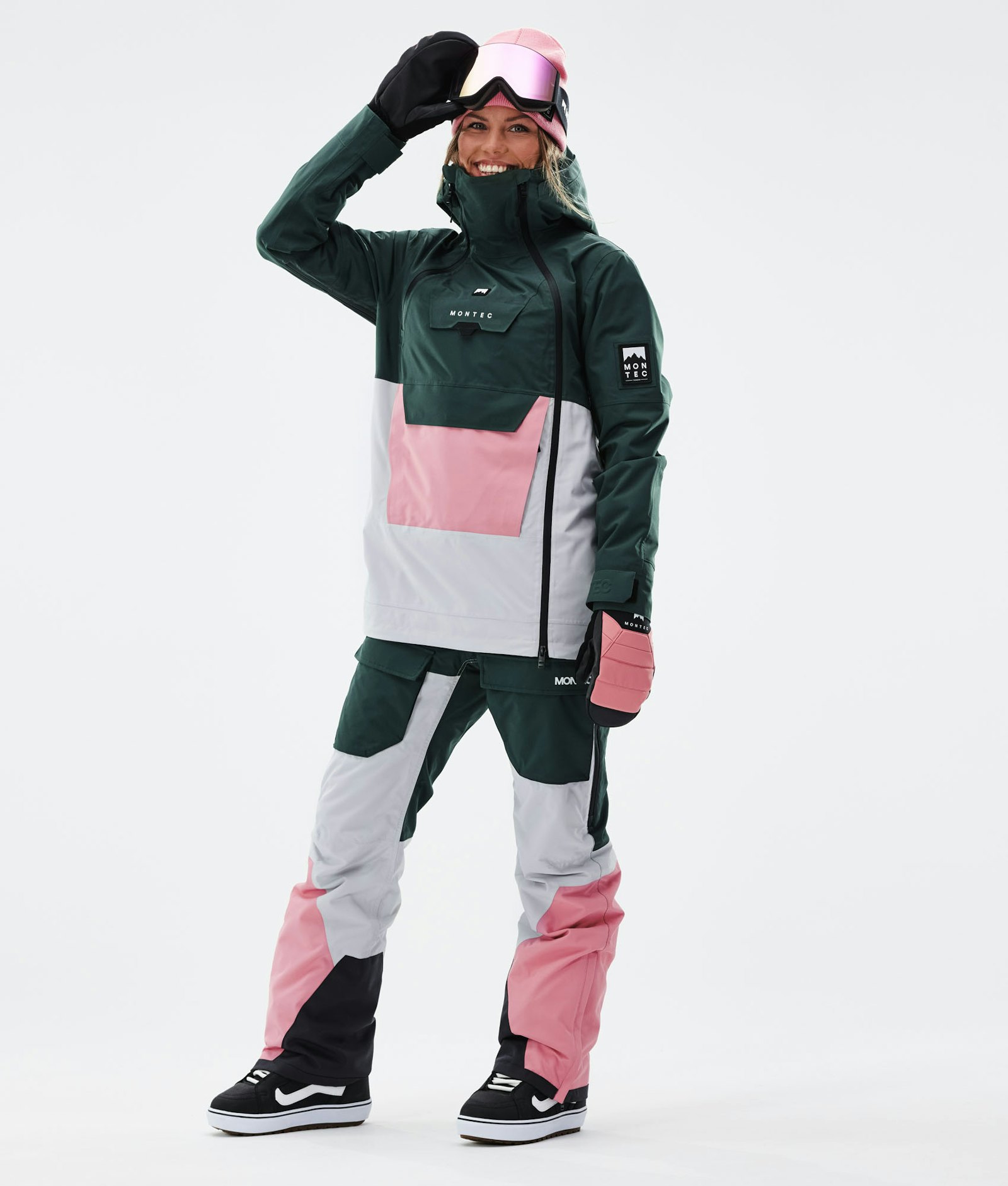 Montec Doom W 2021 Snowboardjakke Dame Dark Atlantic/Pink/Light Grey